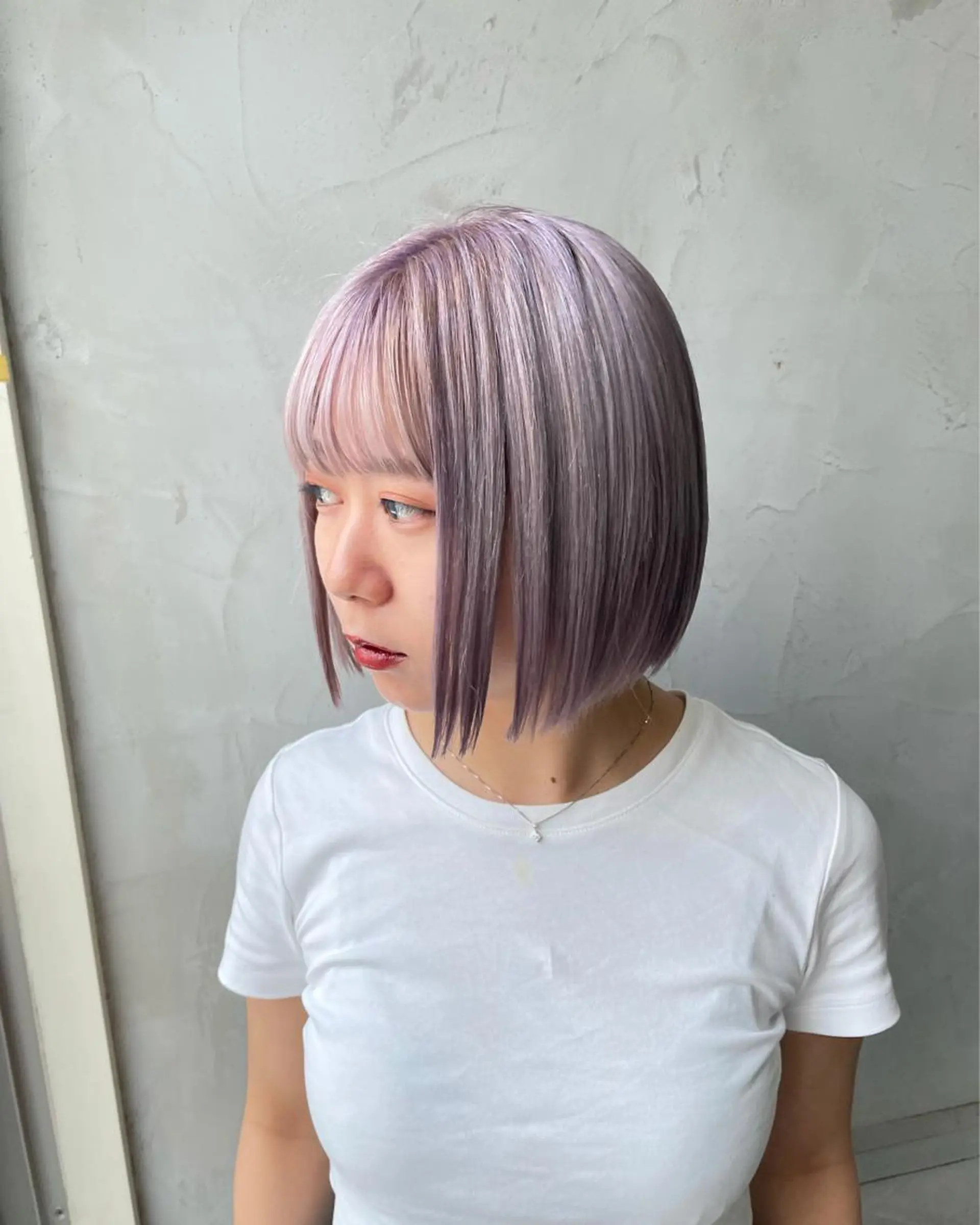 カラー ラベンダーカラー ピンクカラー ピンクラベンダー fudge所属・MaisonHALU 松浦光咲のヘアスタイル