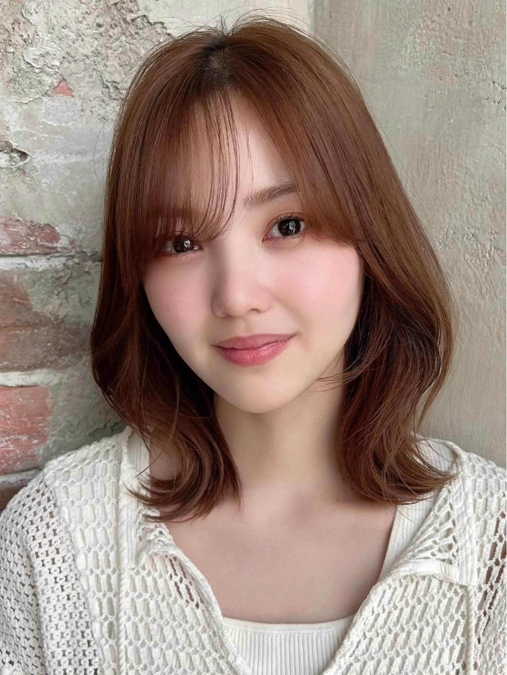 ミディアム くびれヘア レイヤーカット カット ヘアカラー トリートメント 🧡くびれヘア/前髪 顔周り🧡久原結衣のヘアスタイル