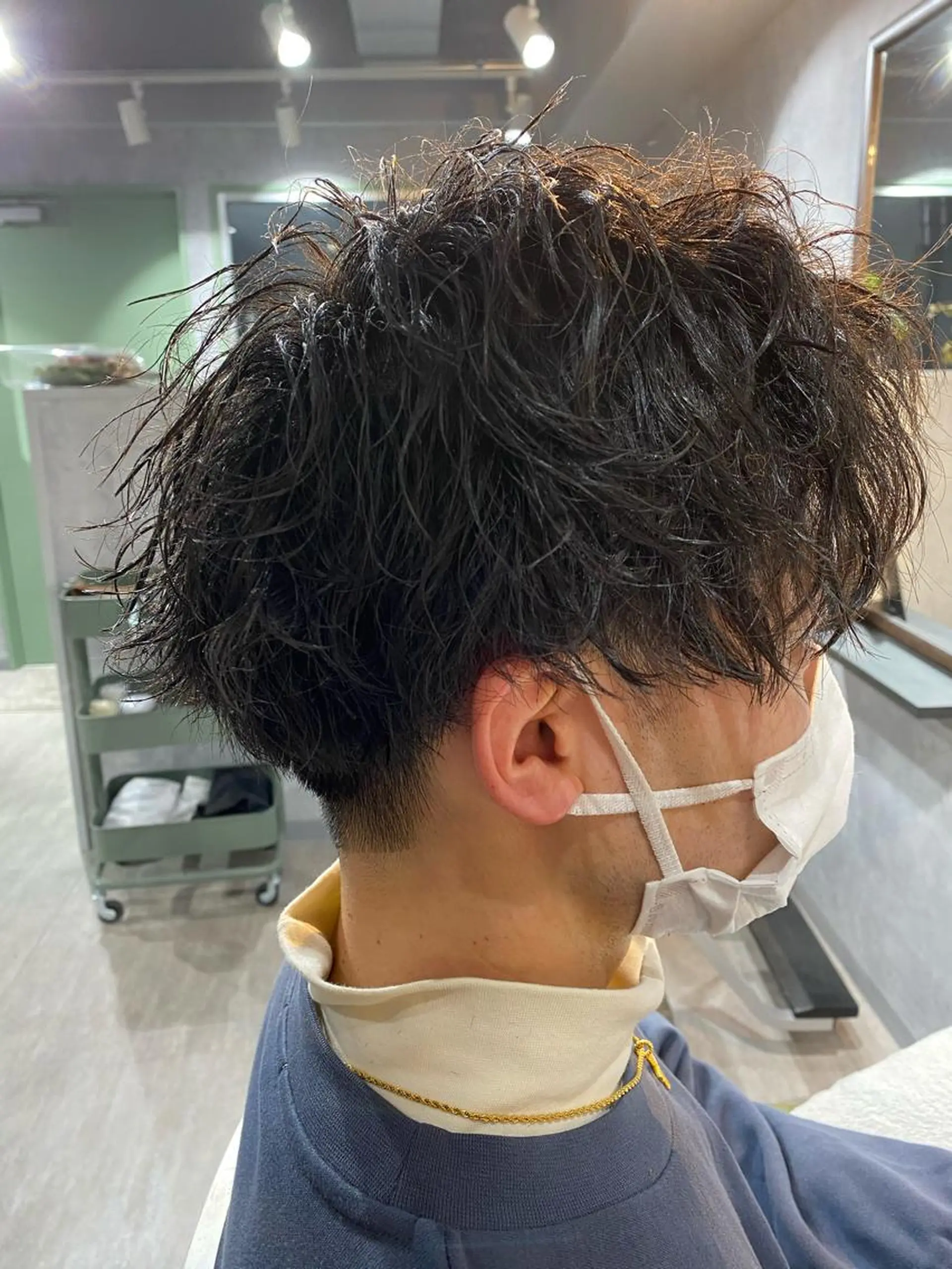 ショート パーマ メンズ マッシュ カット ヘアカラー パーマ トリートメント ヘッドスパ 久保亮太 /大人ショートのヘアスタイル