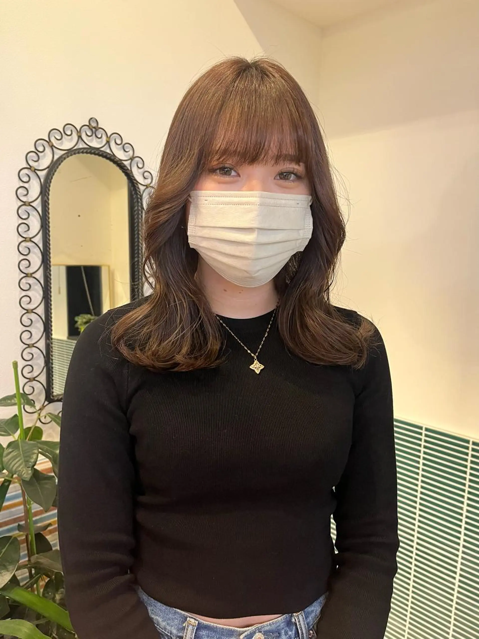 ミディアム カラー ベージュカラー ブリーチ 透明感カラー ブリーチなしカラー カット ヘアカラー トリートメント 🩷ハイトーン透明感 レイヤー🩷ユリカのヘアスタイル
