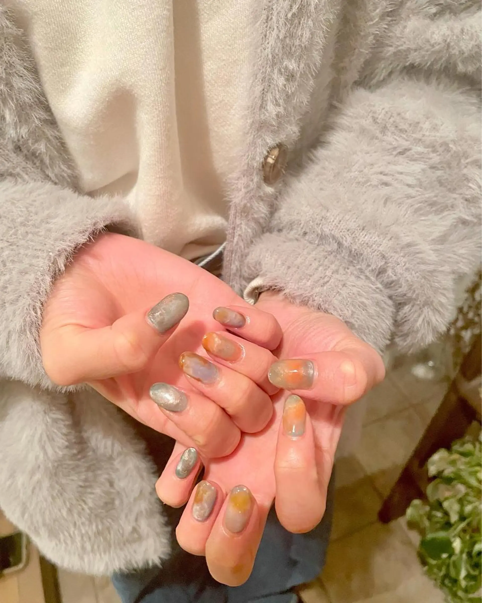 ネイル フットネイル ジェルネイル 韓国ネイル 水色 ニュアンスネイル 甲斐市自宅サロン 🧸prunelleのネイルデザイン