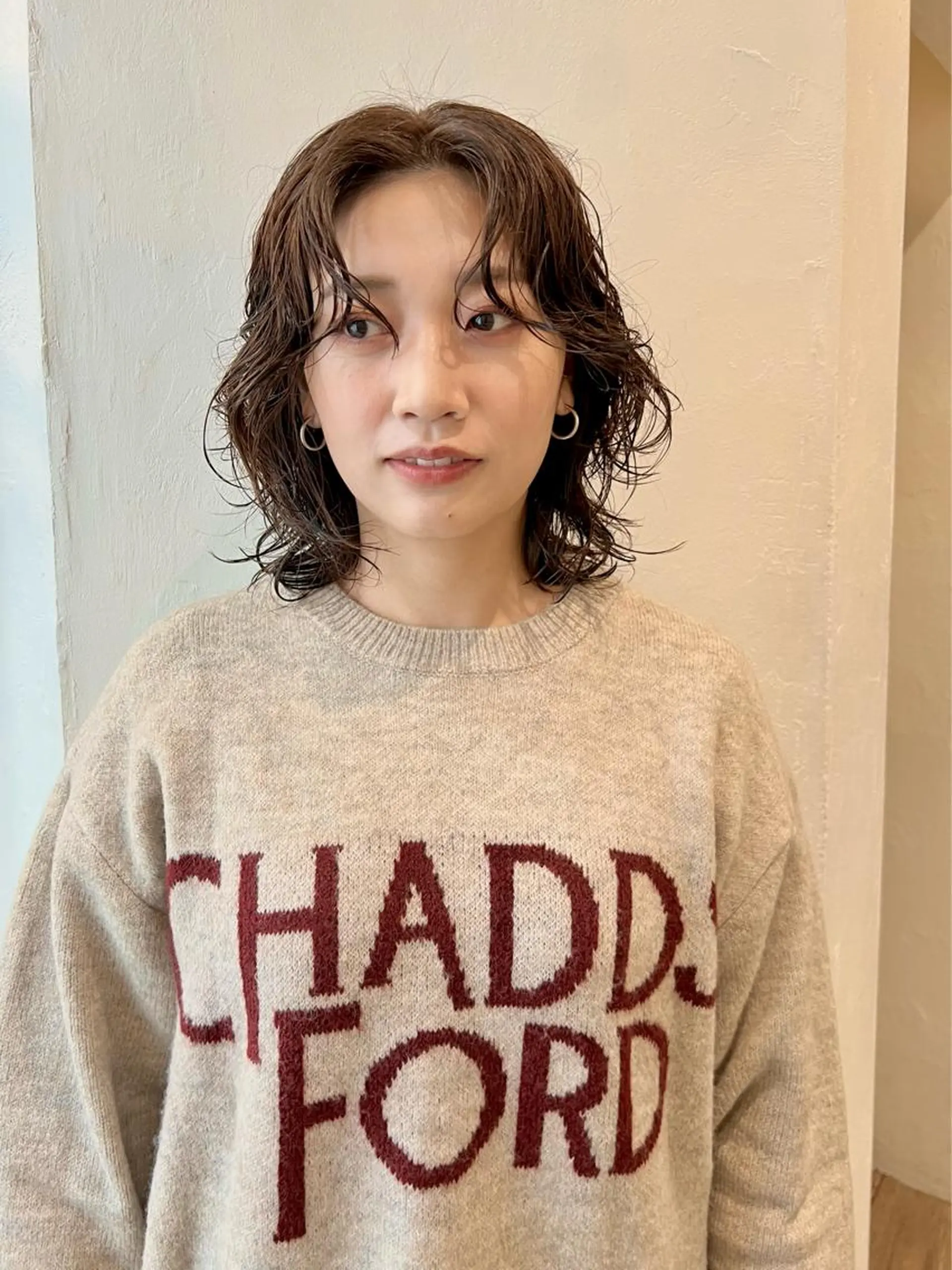 ミディアム パーマ カット パーマ トリートメント 店長　ショート& パーマ　坂本のヘアスタイル