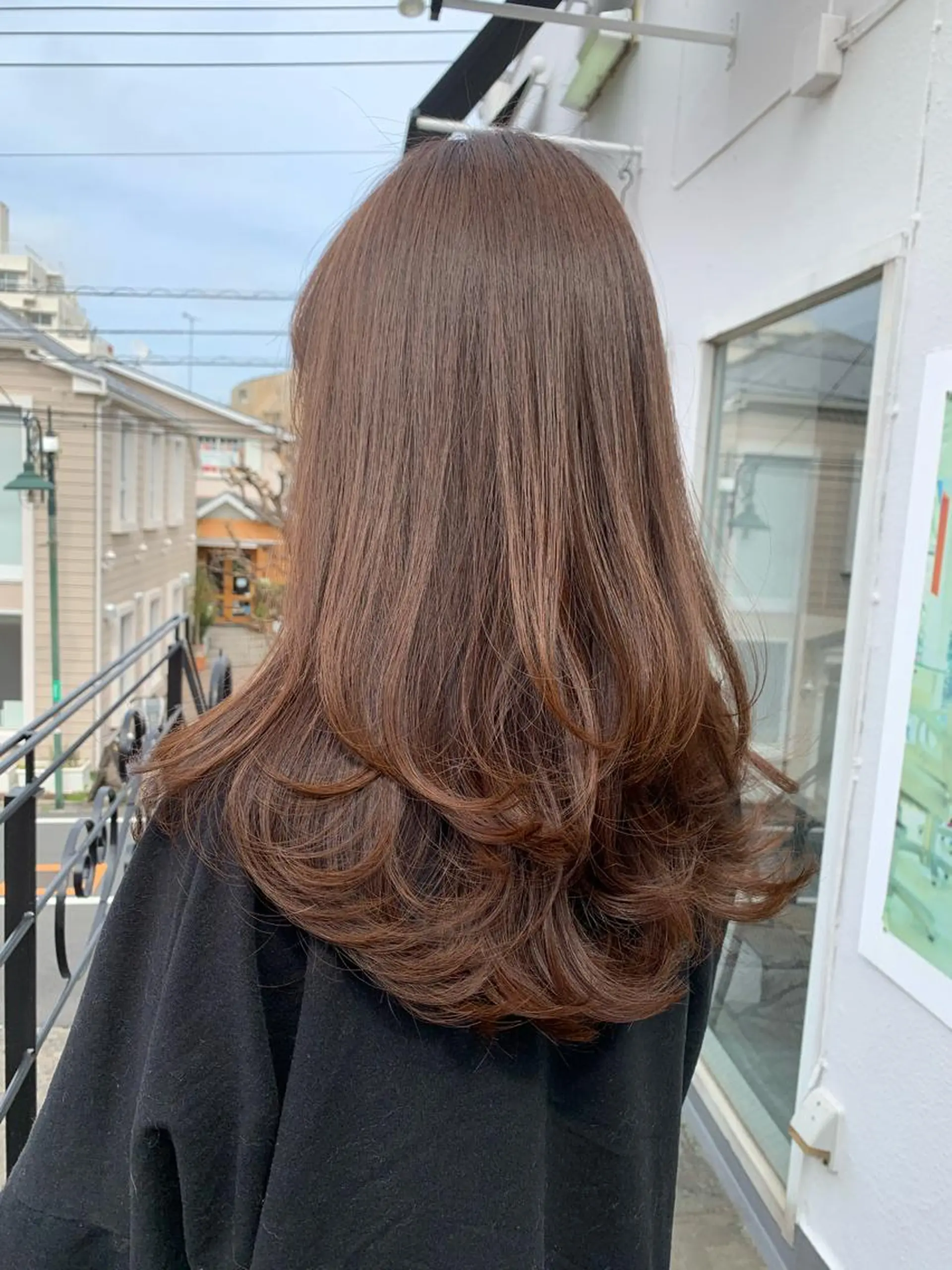 ロング カラー カット ヘアカラー トリートメント 平 ちひろのヘアスタイル