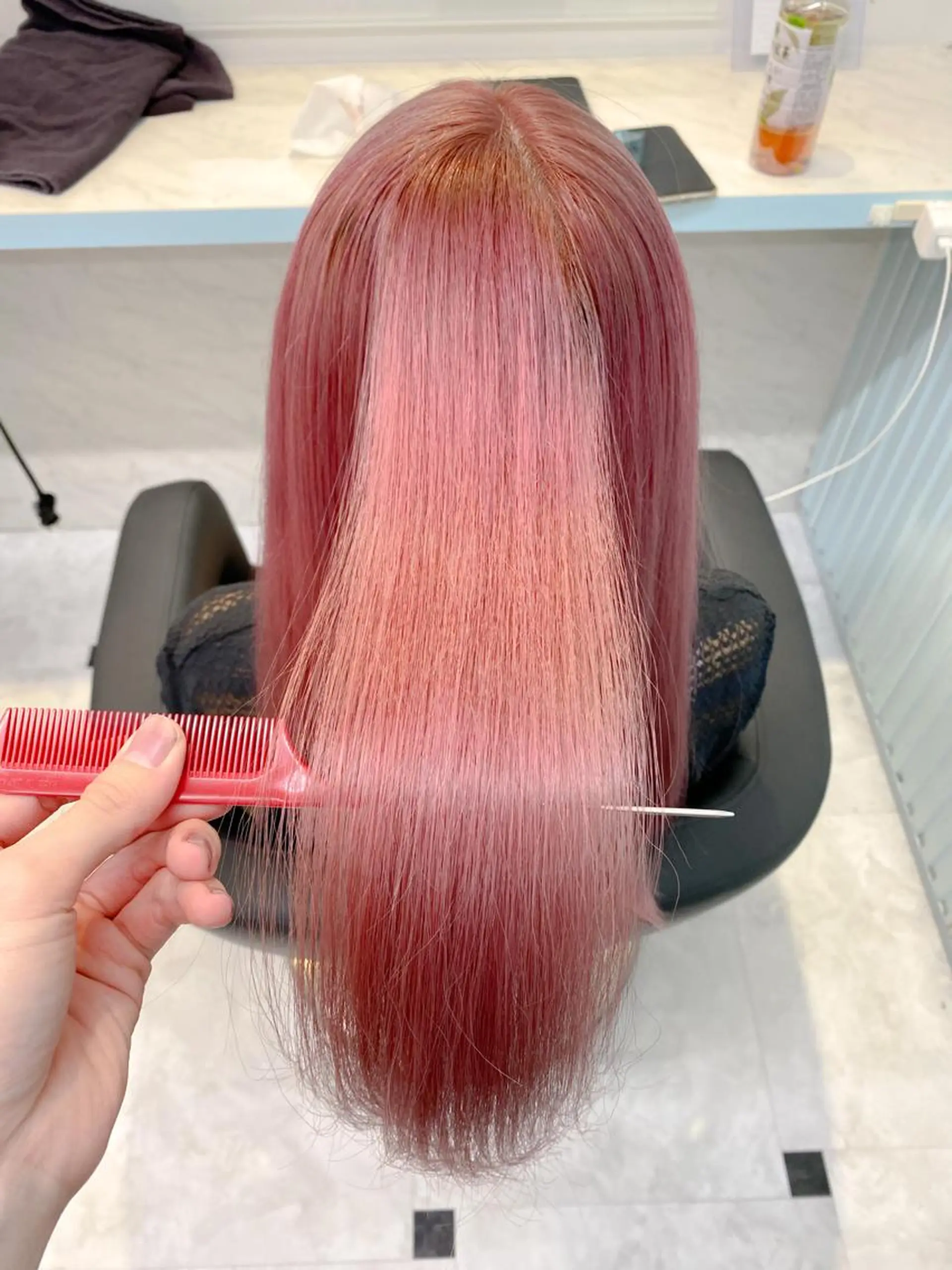 セミロング カラー ヘアアレンジ ピンクカラー 髪質改善 カット ヘアカラー トリートメント ヘッドスパ ヘアセット ARiA by ECLART所属・💖韓国ヘアの匠 💖TAKUMI💖のヘアスタイル