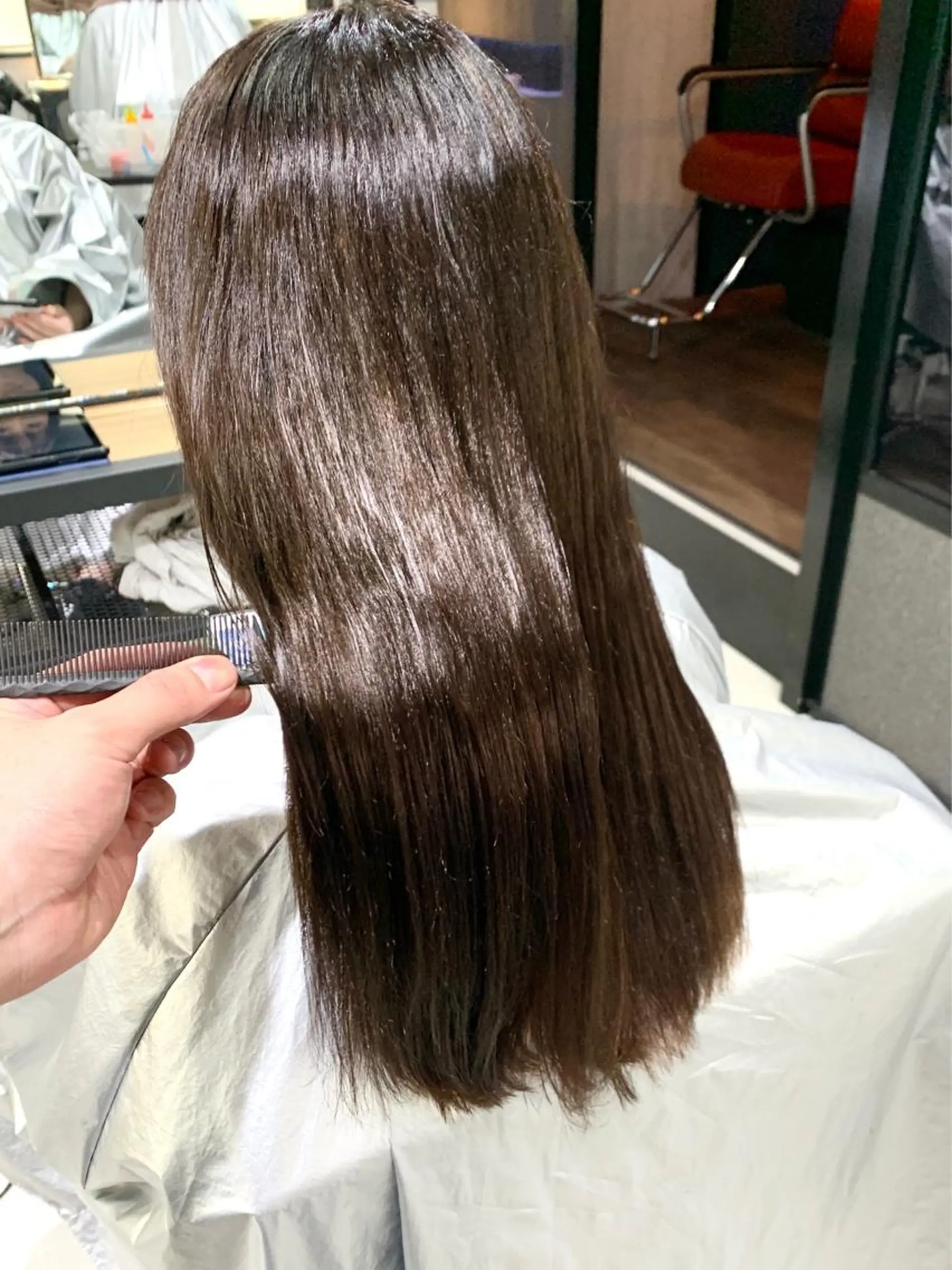 セミロング カラー 縮毛矯正 トリートメント 岡崎勇人/レイヤー/ 韓国/ケラチンTRのヘアスタイル