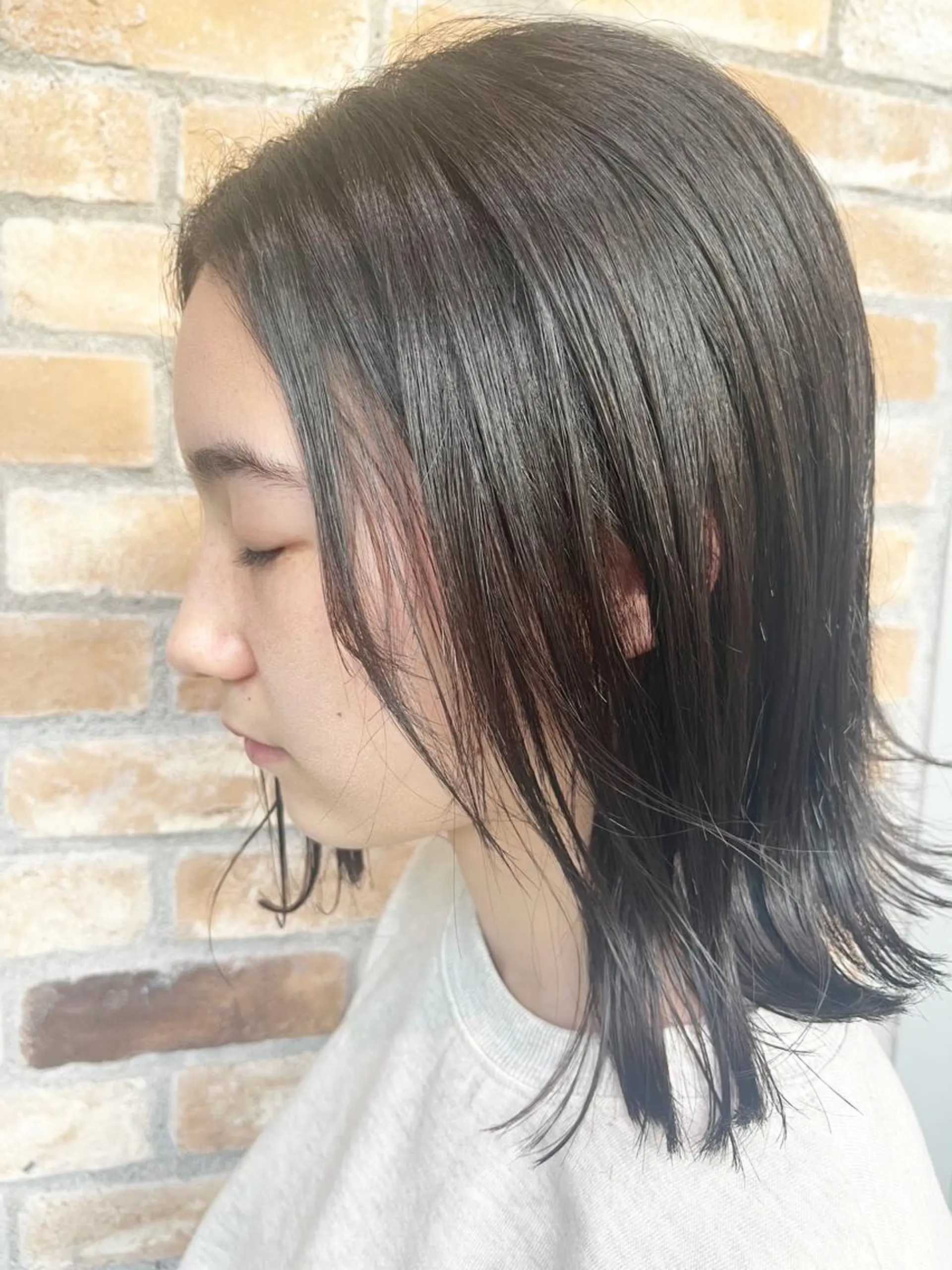 ミディアム カット 縮毛矯正 LucksiMie ginza  明松のヘアスタイル