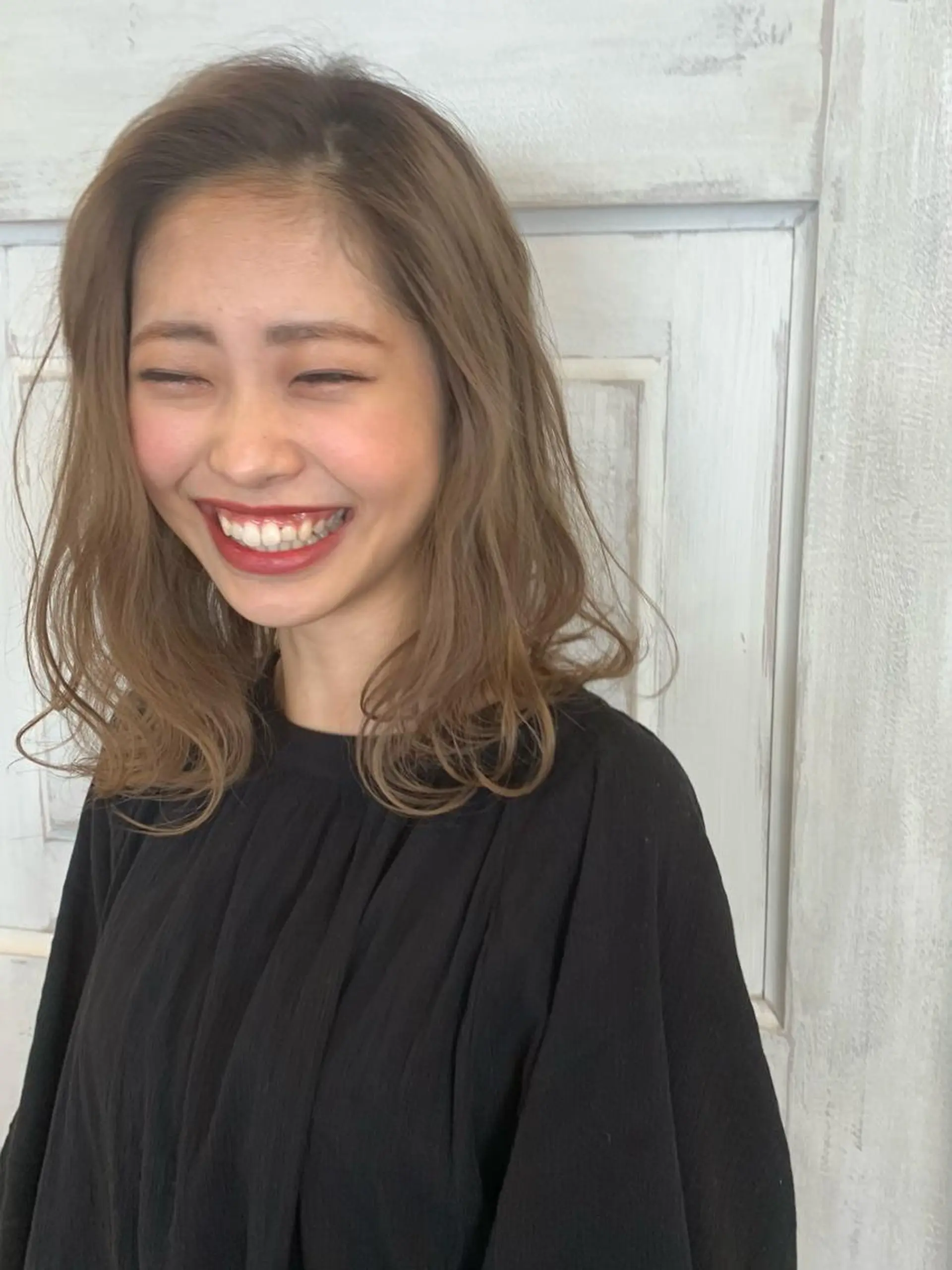 ミディアム カット ヘアカラー トリートメント 韓国/ヘアアレンジ/ 髪質改善/夏美のヘアスタイル