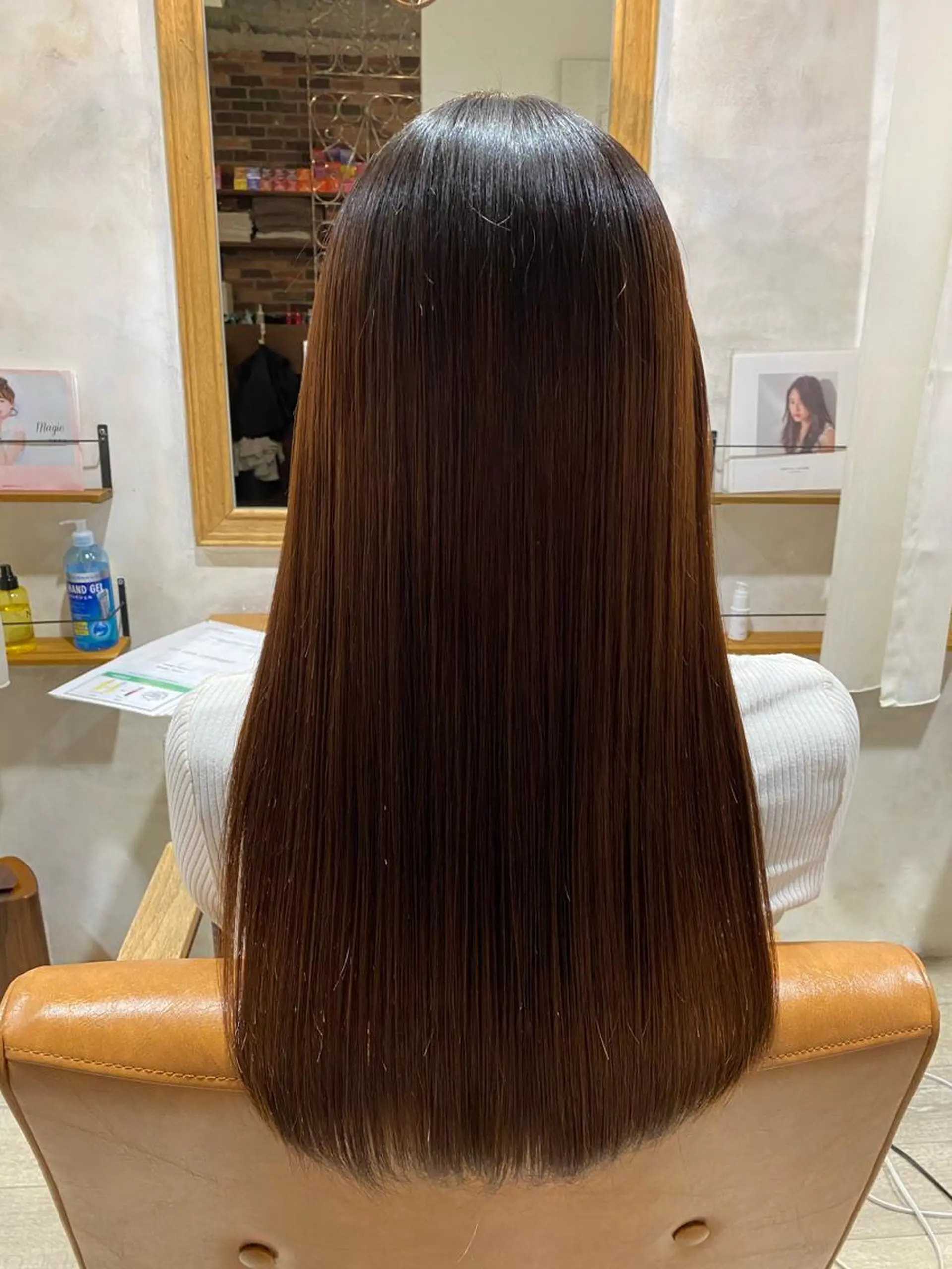 セミロング カラー パーマ 縮毛矯正 安部 真輝のヘアスタイル