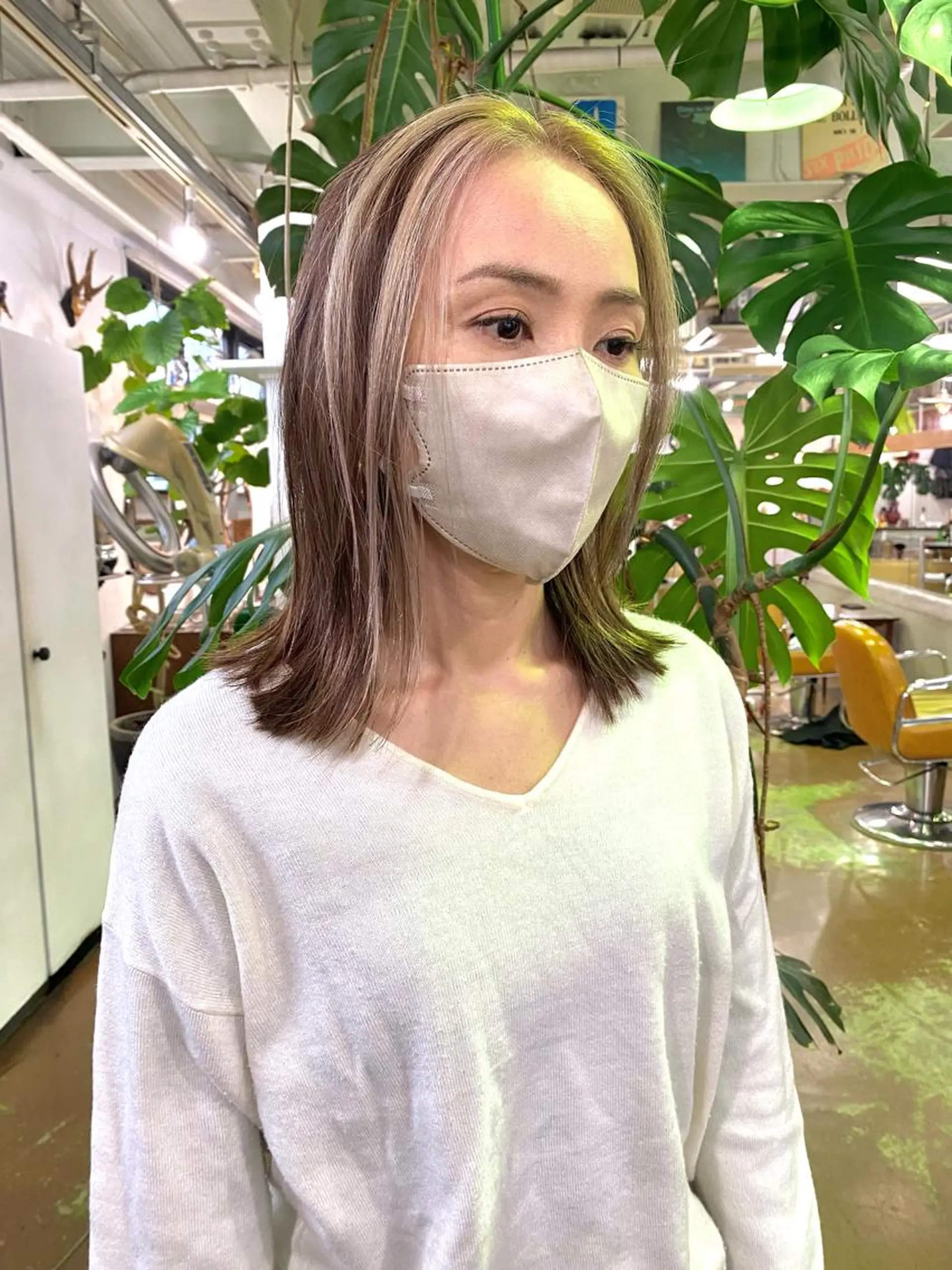 ミディアム カラー ヘアカラー 横澤 渚沙のヘアスタイル