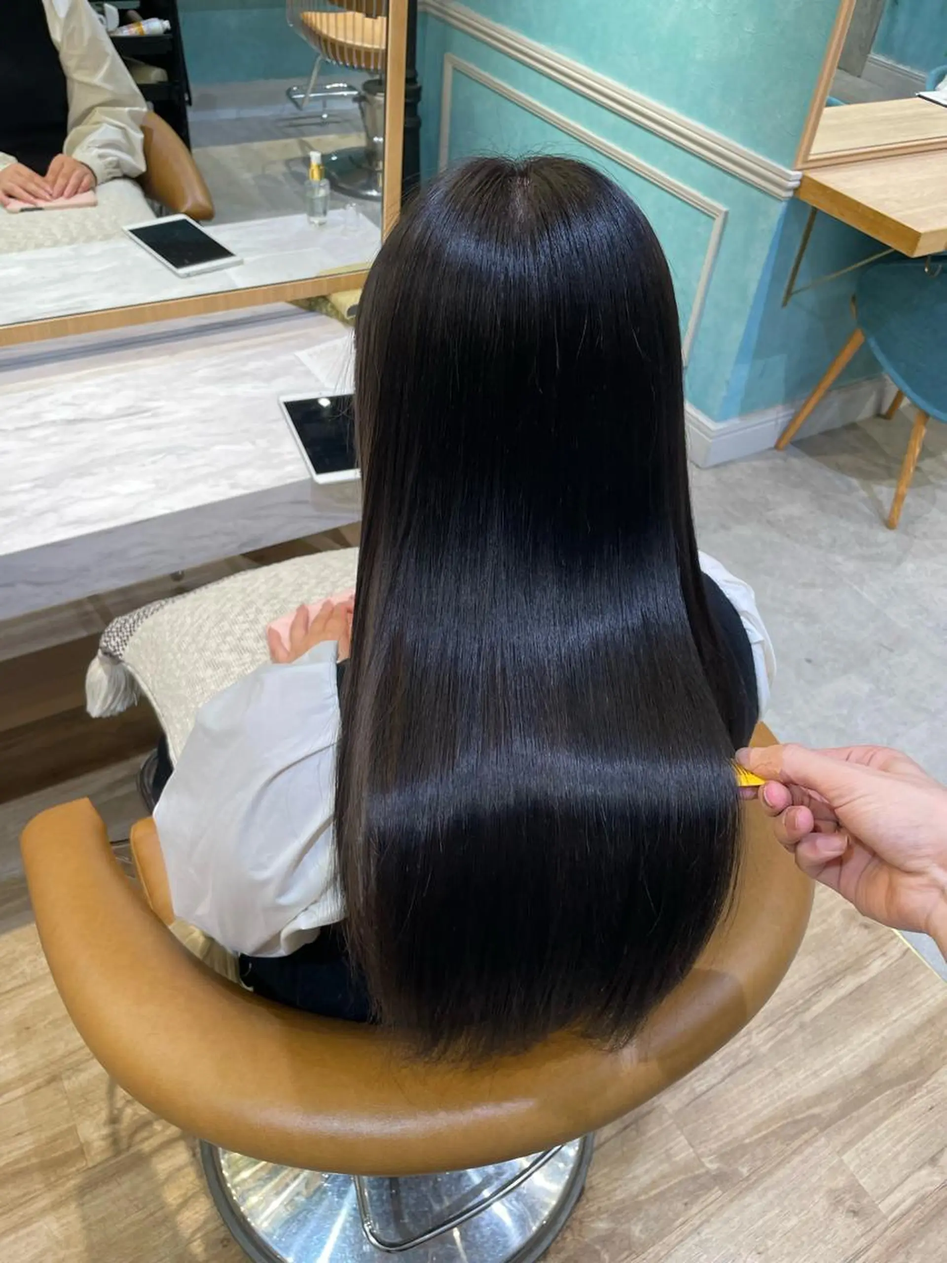 ロング カット ヘアカラー 縮毛矯正 トリートメント 吉田 竜也　髪質改善のヘアスタイル