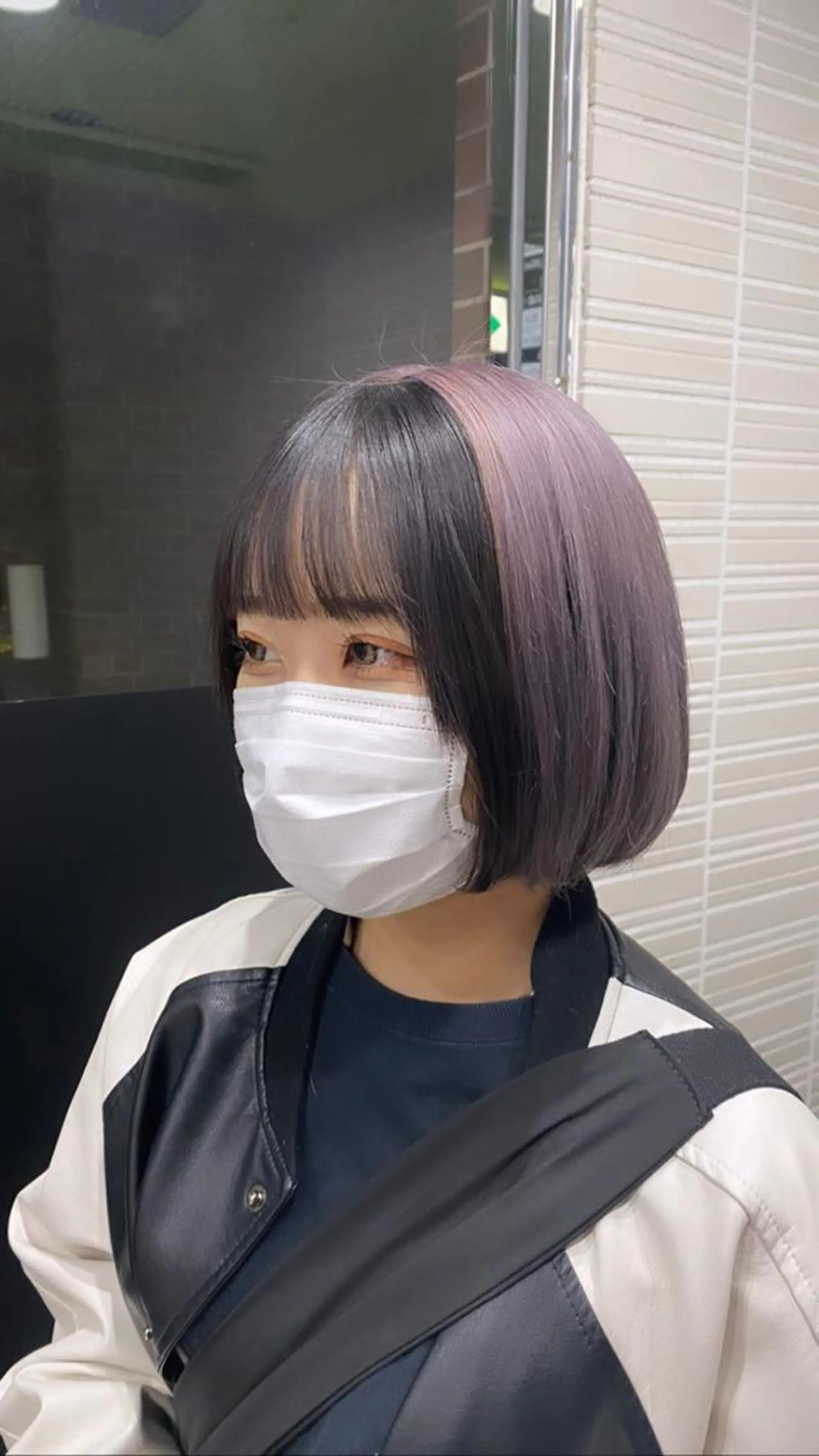 ショート カラー デザインカラー パープルカラー 韓国艶カラー/ TECHIのヘアスタイル