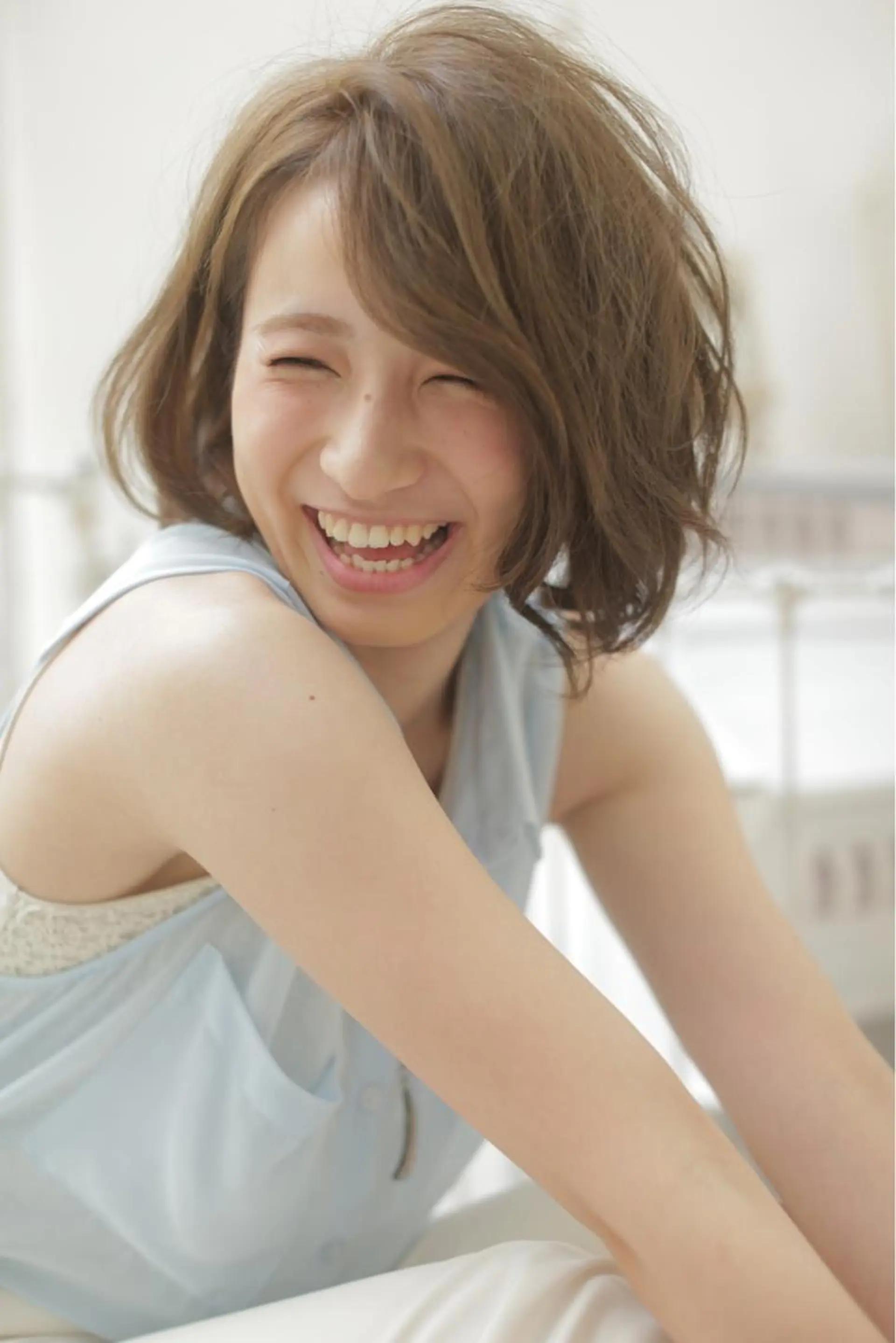 ショート ミディアム カラー ボブ marshu  梅田店所属・髪質改善 透明感×韓国風のヘアスタイル