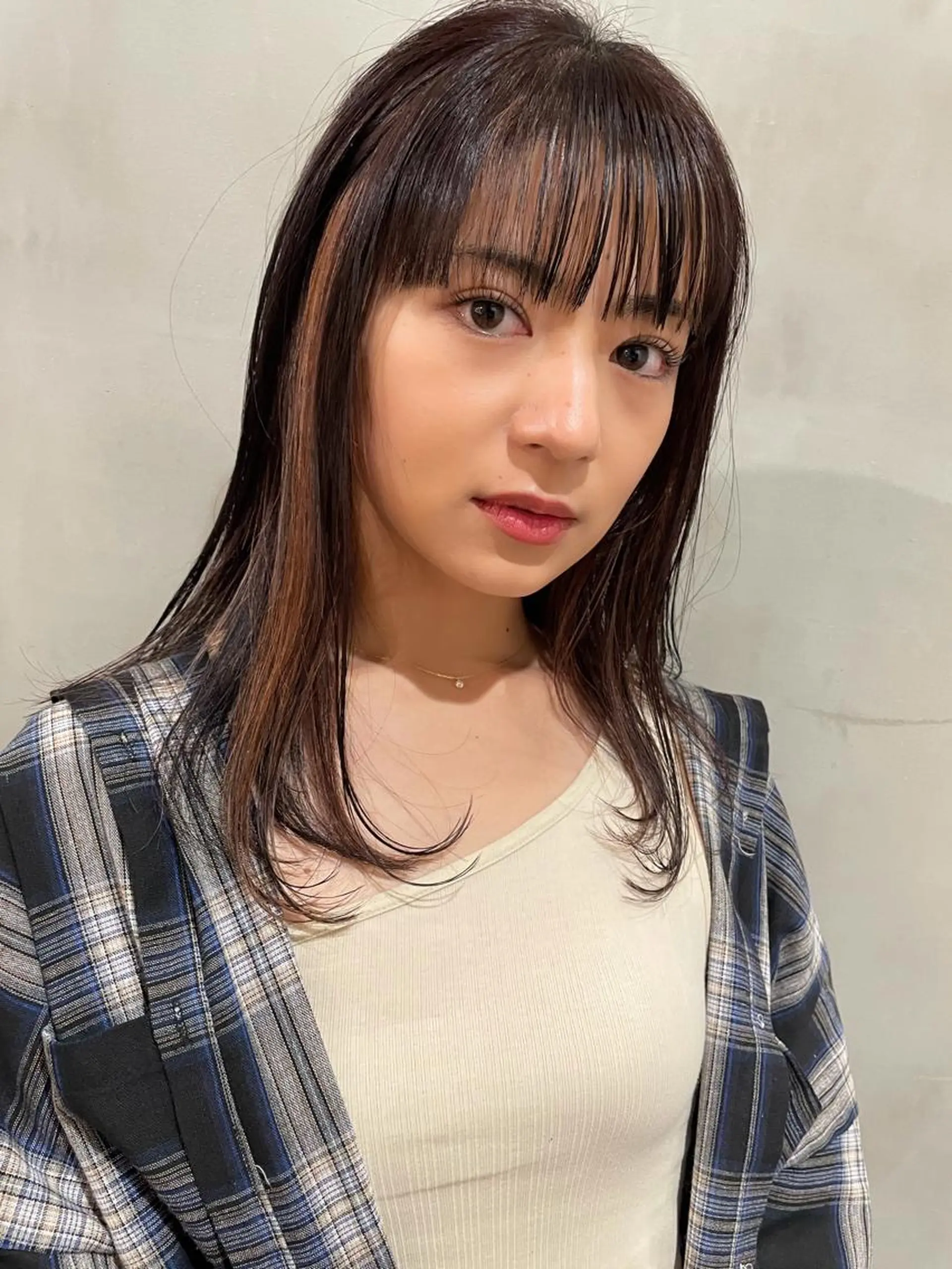 ミディアム カラー ヘアカラー 優 作のヘアスタイル
