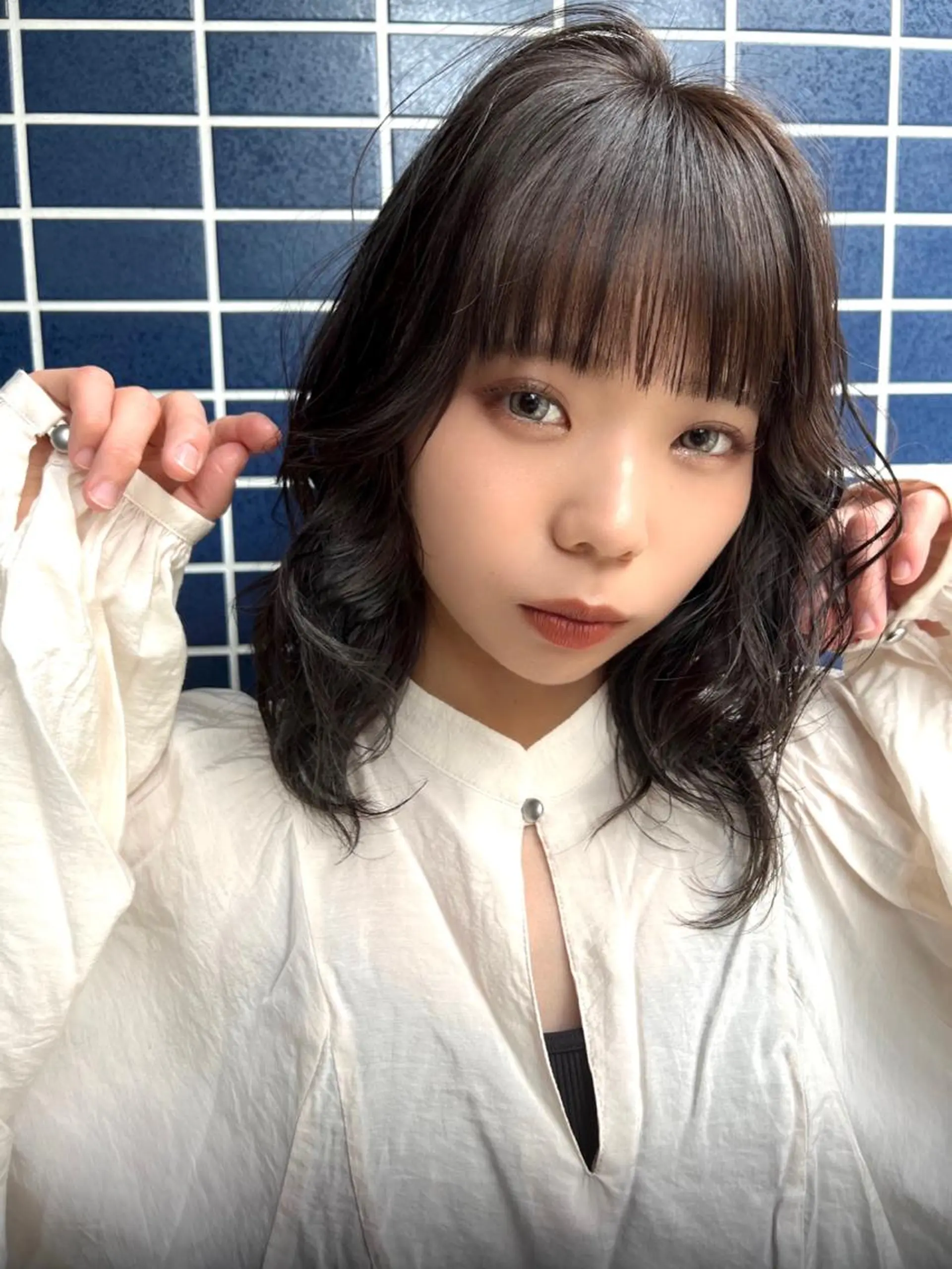 ミディアム パーマ GiseL アンリのヘアスタイル