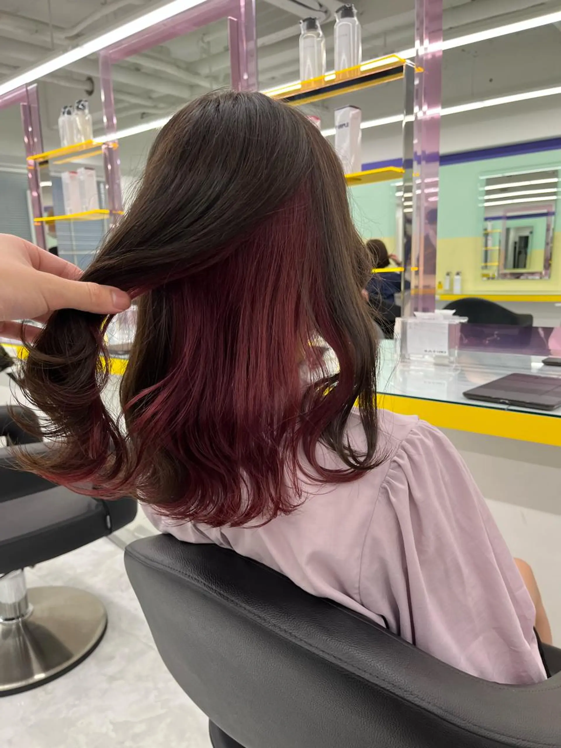 ロング ヘアカラー トリートメント ヘッドスパ ヘアセット 🌿透明感カラー‪ 縮毛矯正✨かずきのヘアスタイル