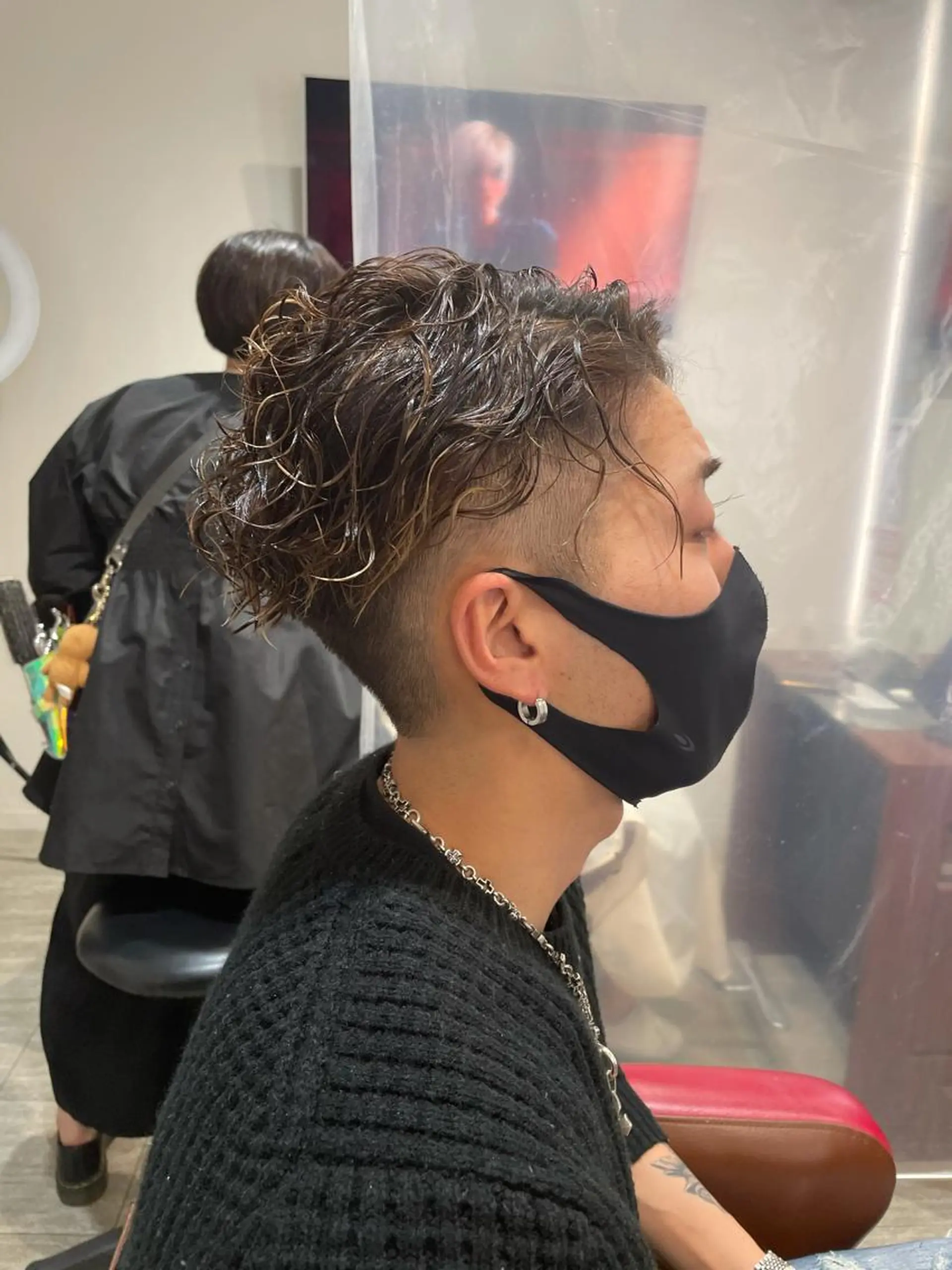 ショート パーマ メンズ メンズパーマ スパイラルパーマ カット パーマ レイヤー＆ブリーチ 職人✂︎藤澤一成😊のヘアスタイル