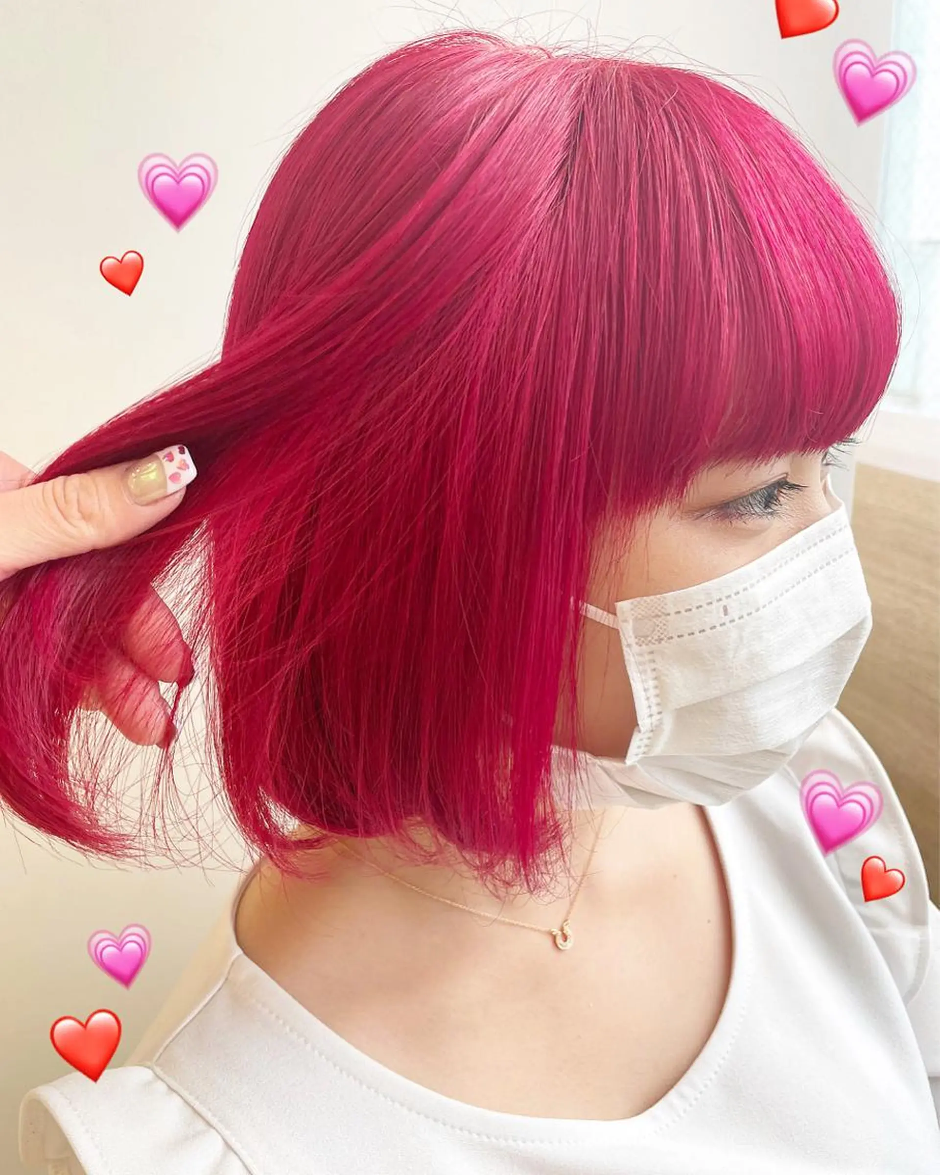 ショート カラー ピンクカラー トリートメント EMANON新宿東口所属・新宿駅近♡ ♡個室♡三都季🌜のヘアスタイル