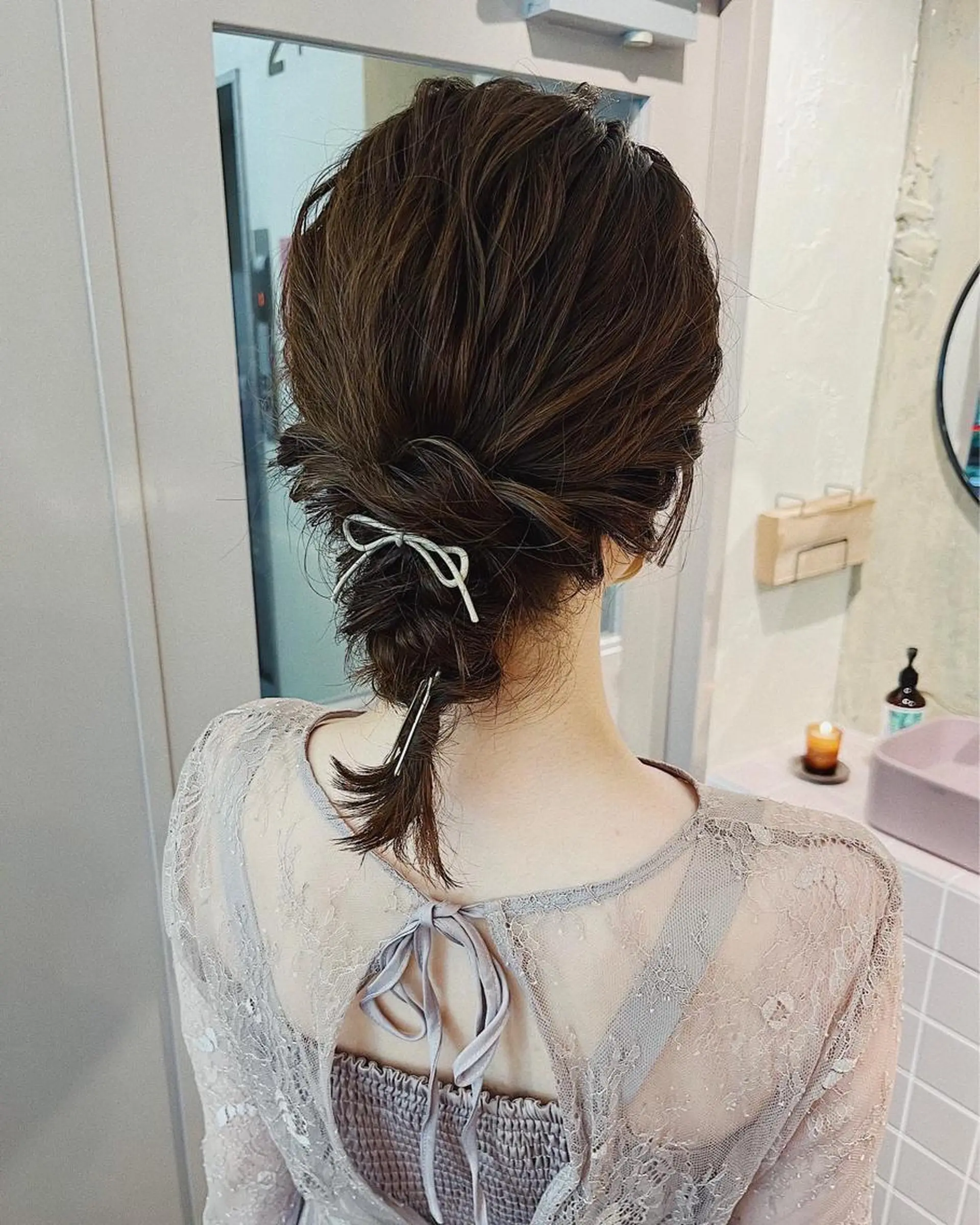 ミディアム ヘアセット 西山 紗耶香🪽 透明感カラー/ボブのヘアスタイル