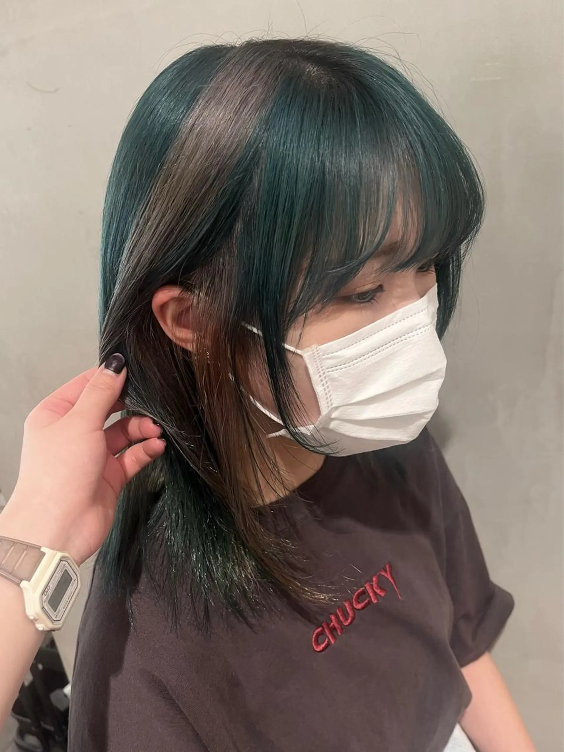 ミディアム カラー イヤリングカラー ヘアカラー トリートメント 暖色/姫カット🎀 オタク特化🎀ゆうなのヘアスタイル