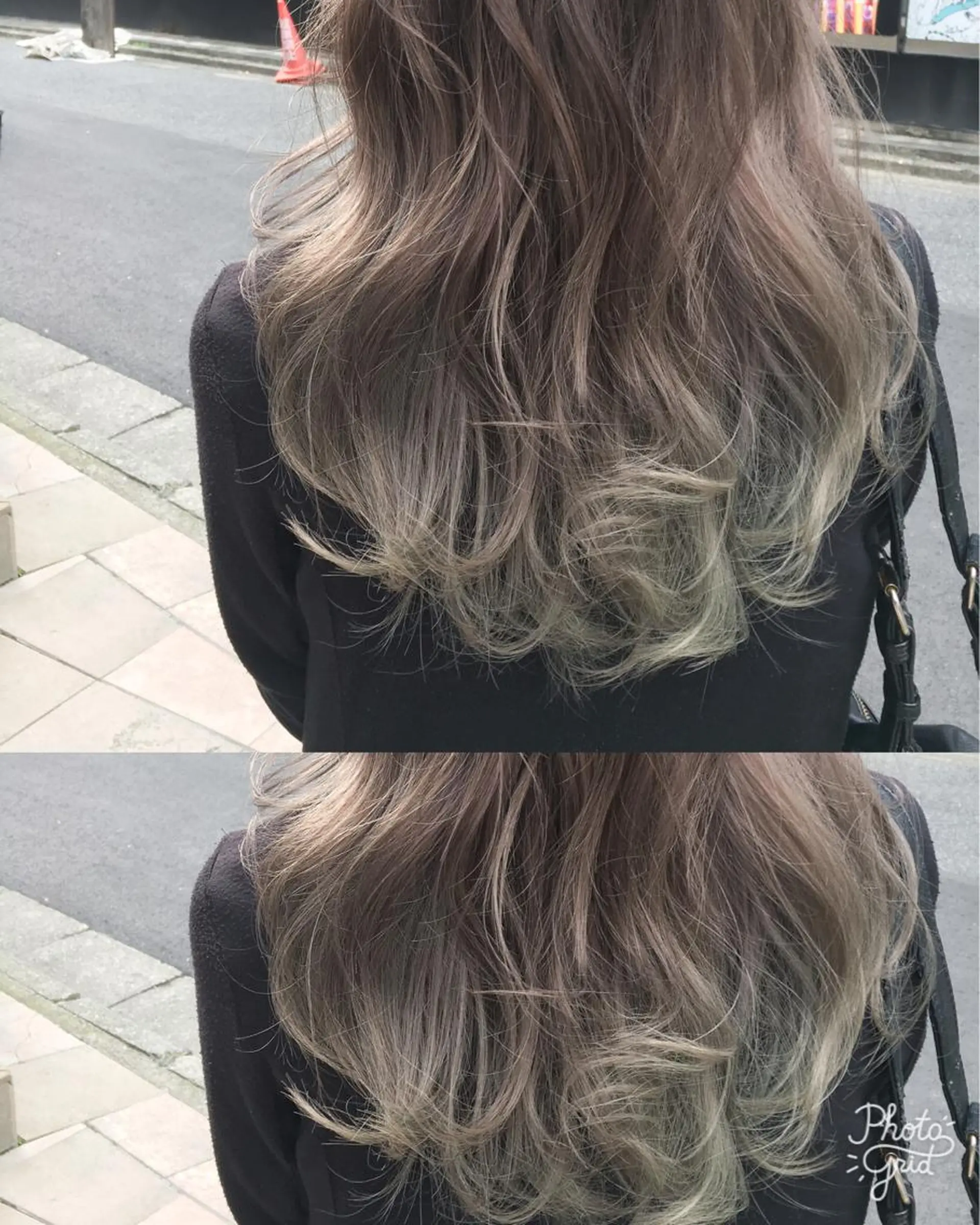 ロング カラー グラデーションカラー グレージュ 北條 優輝のヘアスタイル