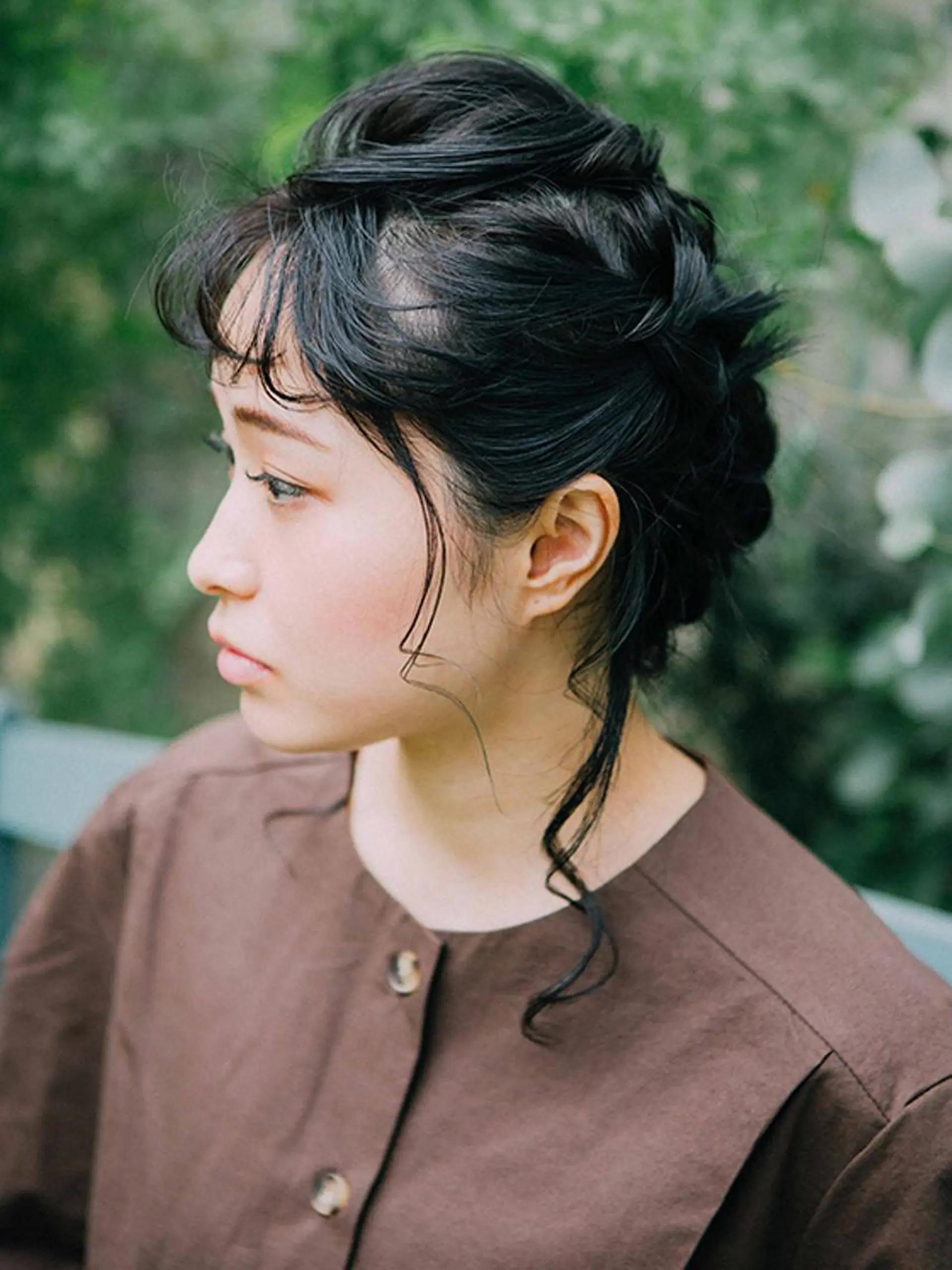 セミロング ヘアアレンジ おくれ毛 カット ヘアカラー トリートメント 福島 浩司のヘアスタイル