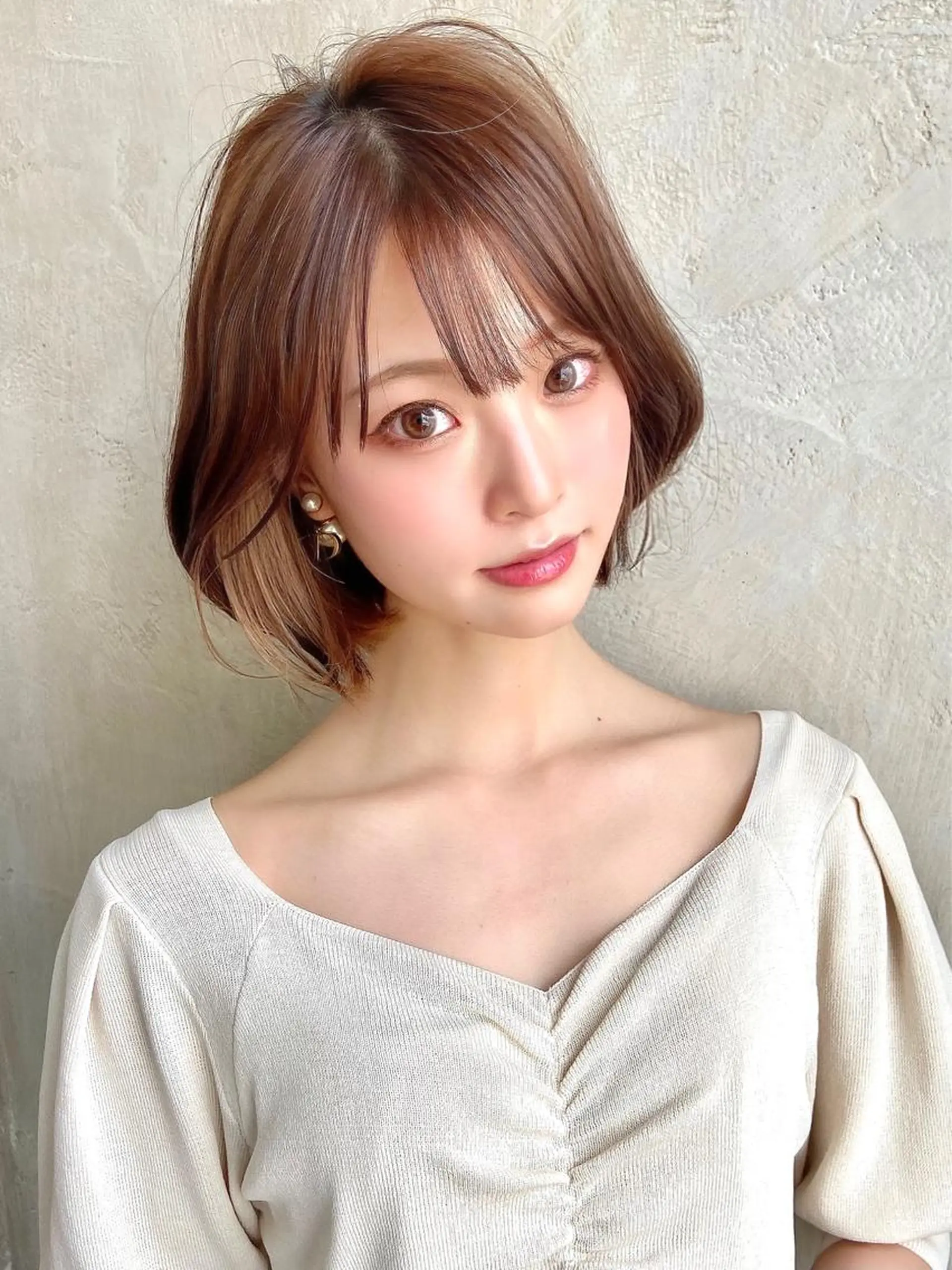 セミロング カラー パーマ ヘアアレンジ ボブ 韓国風ヘア Surpass所属・🌈小顔似合わせ SHIHO🌈のヘアスタイル