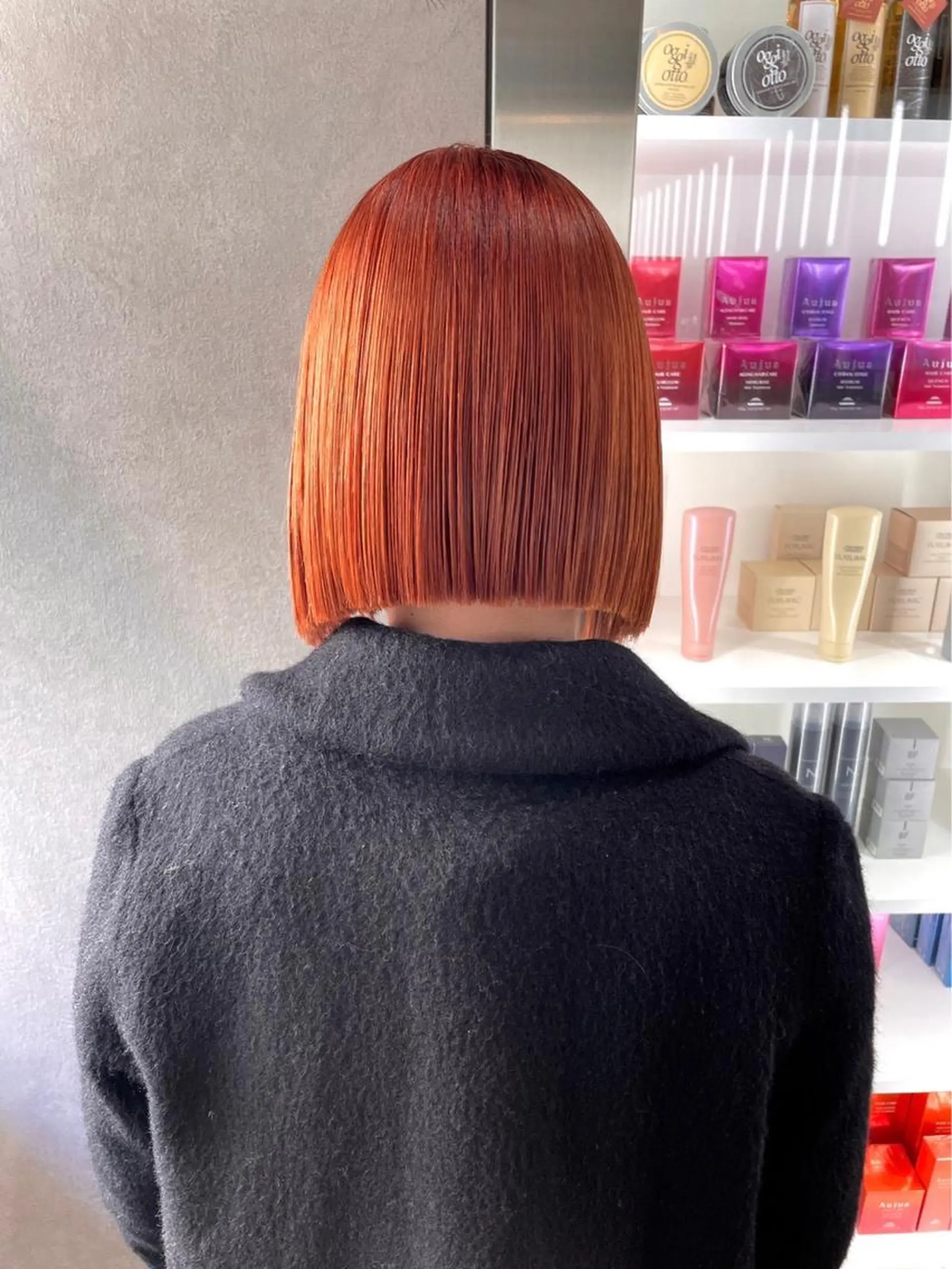 ショート 切りっぱなしボブ ハンサムショート 丸みショート ボブ ハイライト カット ヘアカラー 髪質改善&艶カラー/ ほんだあみ (♡)のヘアスタイル