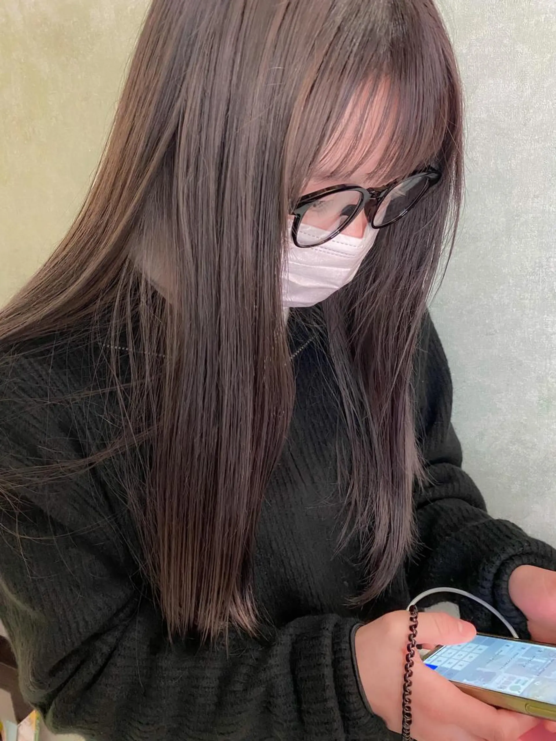 ロング パープルカラー かえ🩶韓国ボブ🎀 透明感カラー🥣のヘアスタイル