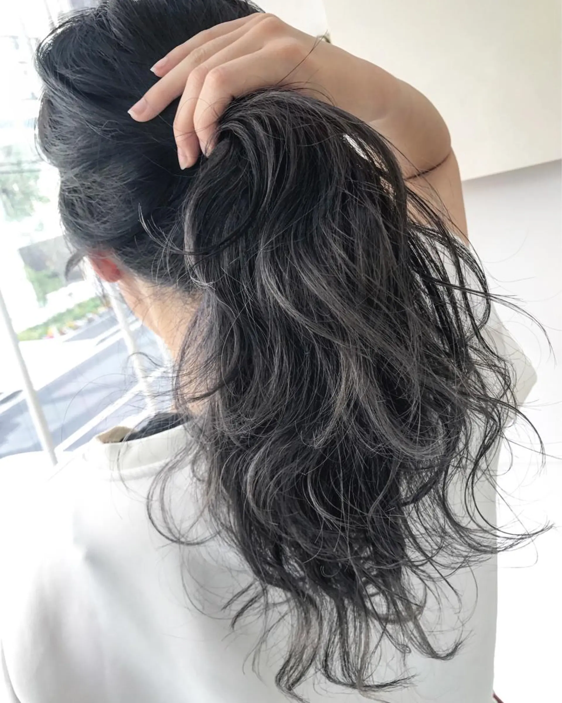 セミロング カット パーマ LAS 代表 ナガカワ コウヘイのヘアスタイル