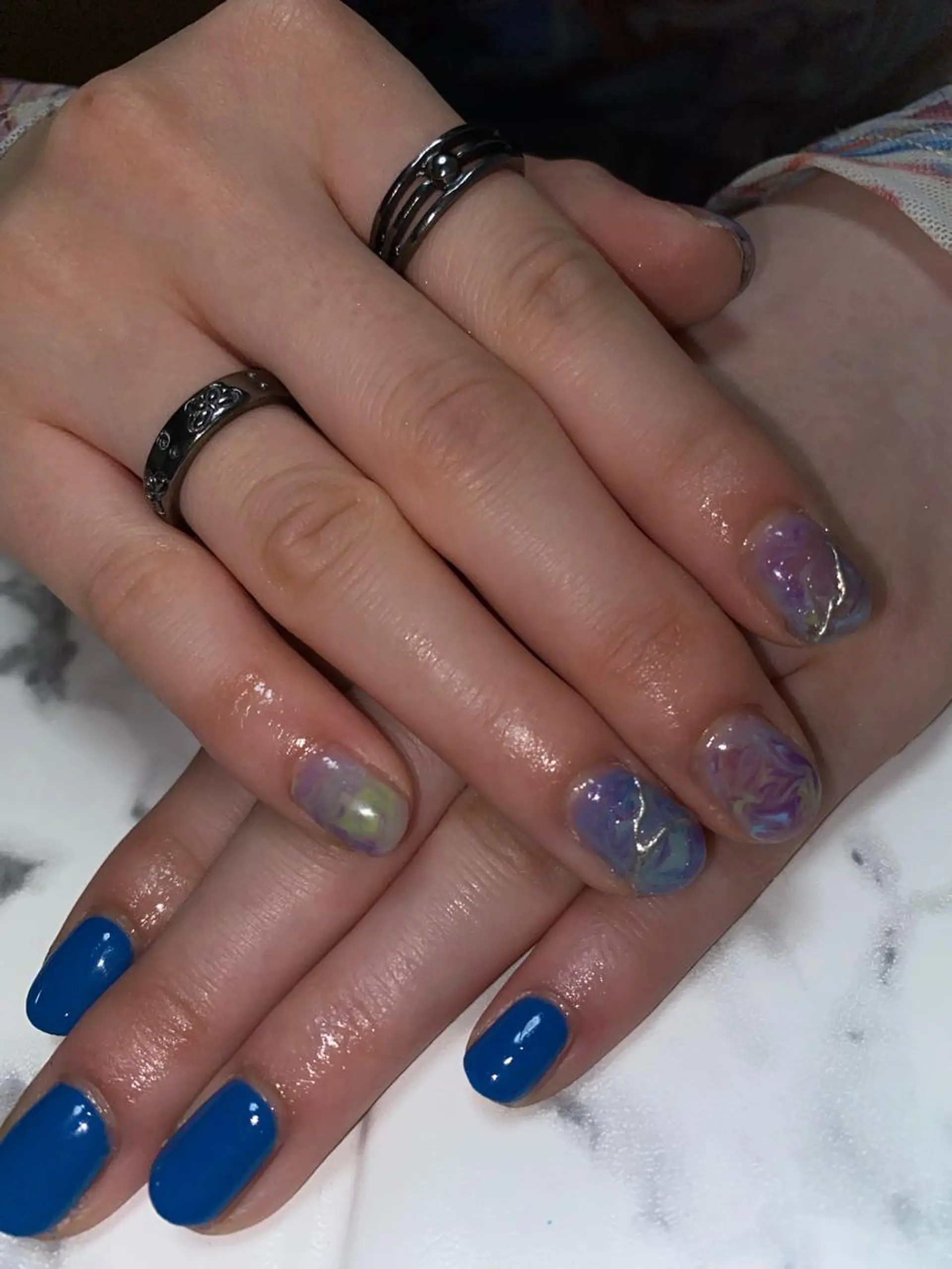 ネイル アートネイル 大理石ネイル(マーブル) ニュアンスネイル ハンドネイル lillion nail salon所属・Ru nail♡のネイルデザイン