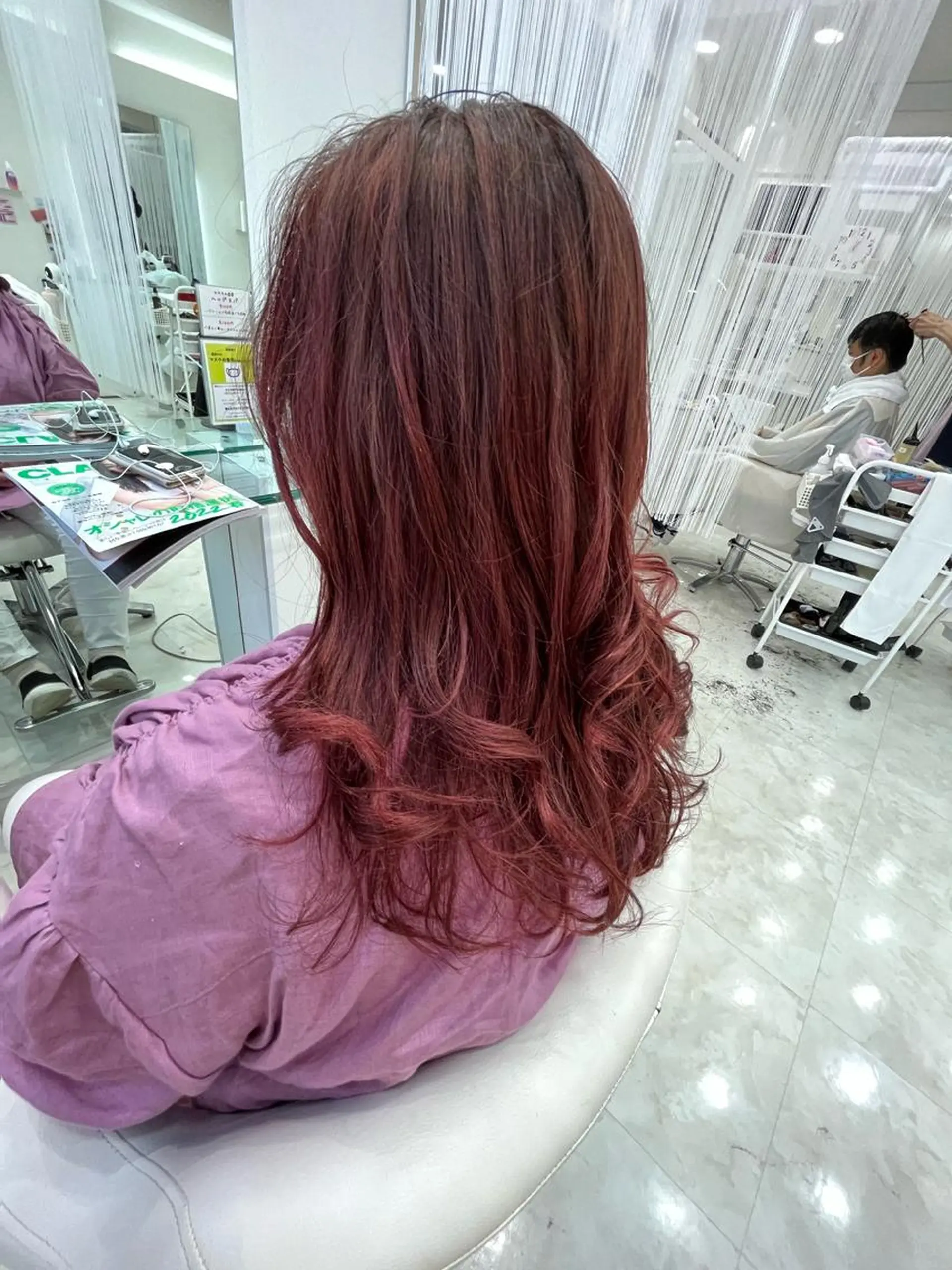 ロング カラー ピンクカラー カット ヘアカラー hair  Freak所属・山森 大地のヘアスタイル