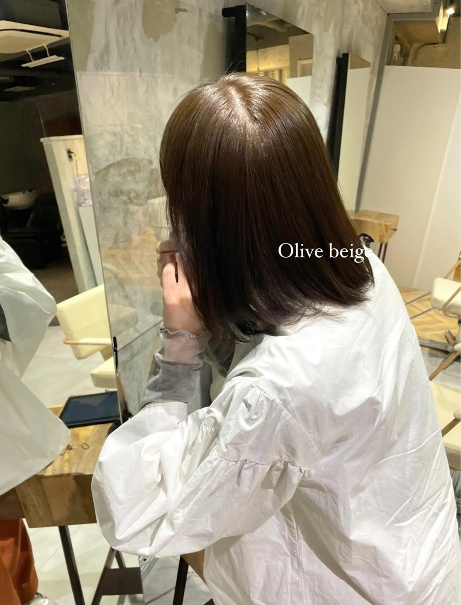 ミディアム カラー オリーブカラー esse 大阪梅田茶屋町店【エッセ】所属・似合わせカット/ 青竹真璃亜のヘアスタイル