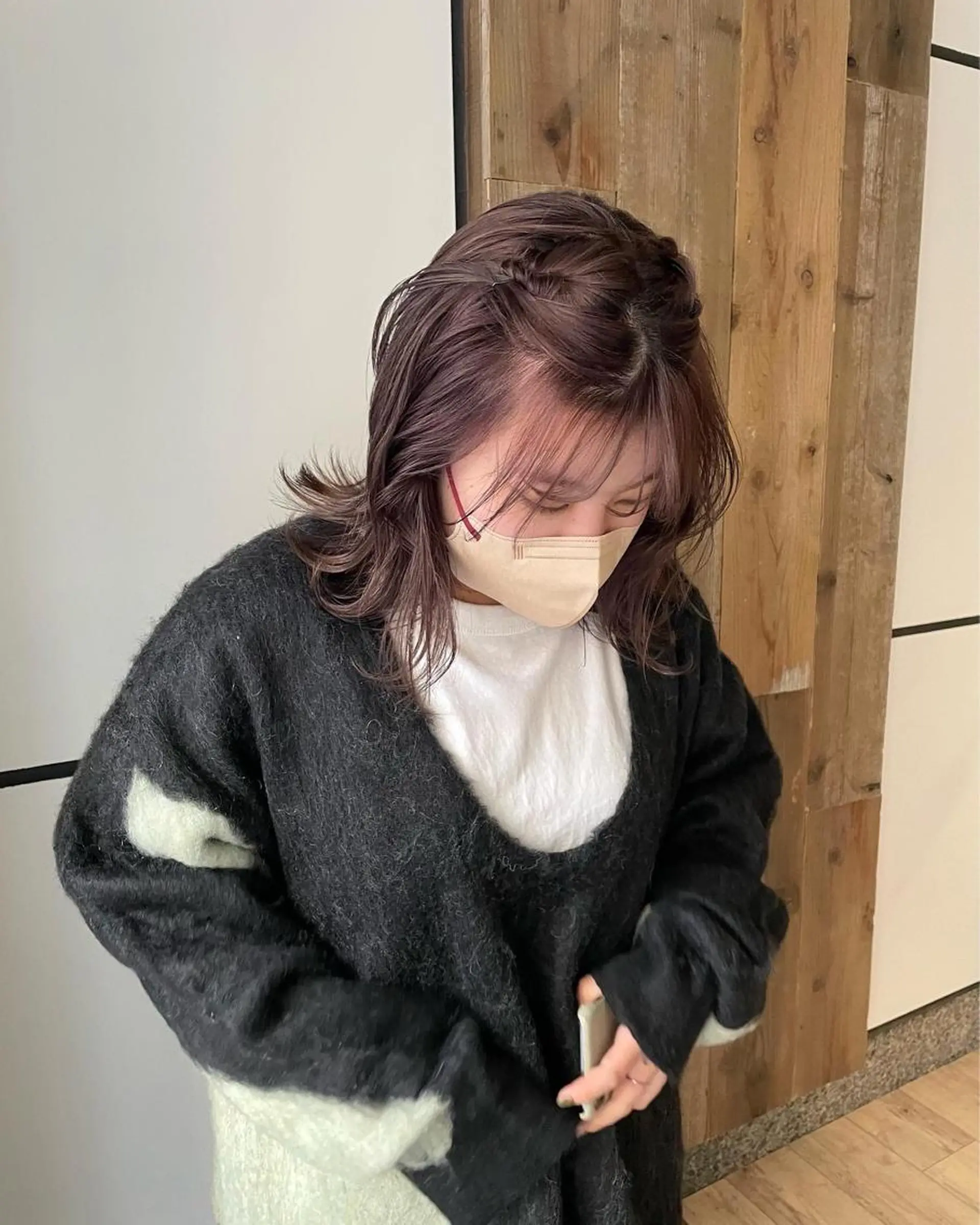 ミディアム カラー ダブルカラー ラベンダーカラー ラベンダーグレー ヘアカラー 渋谷 留菜のヘアスタイル