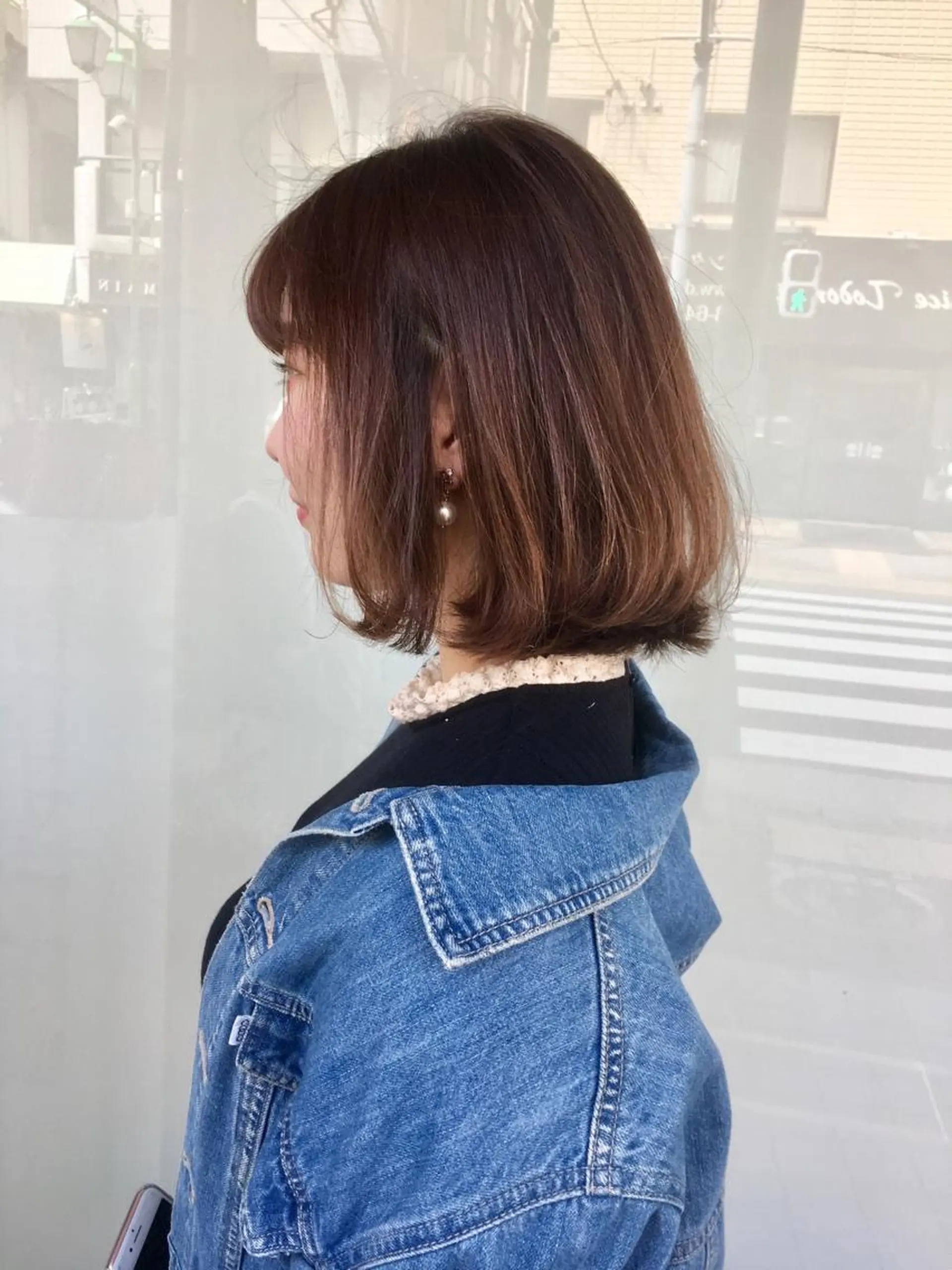 ミディアム カラー ベージュカラー ハイライトカラー ピンクカラー ピンクベージュ ハイライト 寺内 紳悟のヘアスタイル