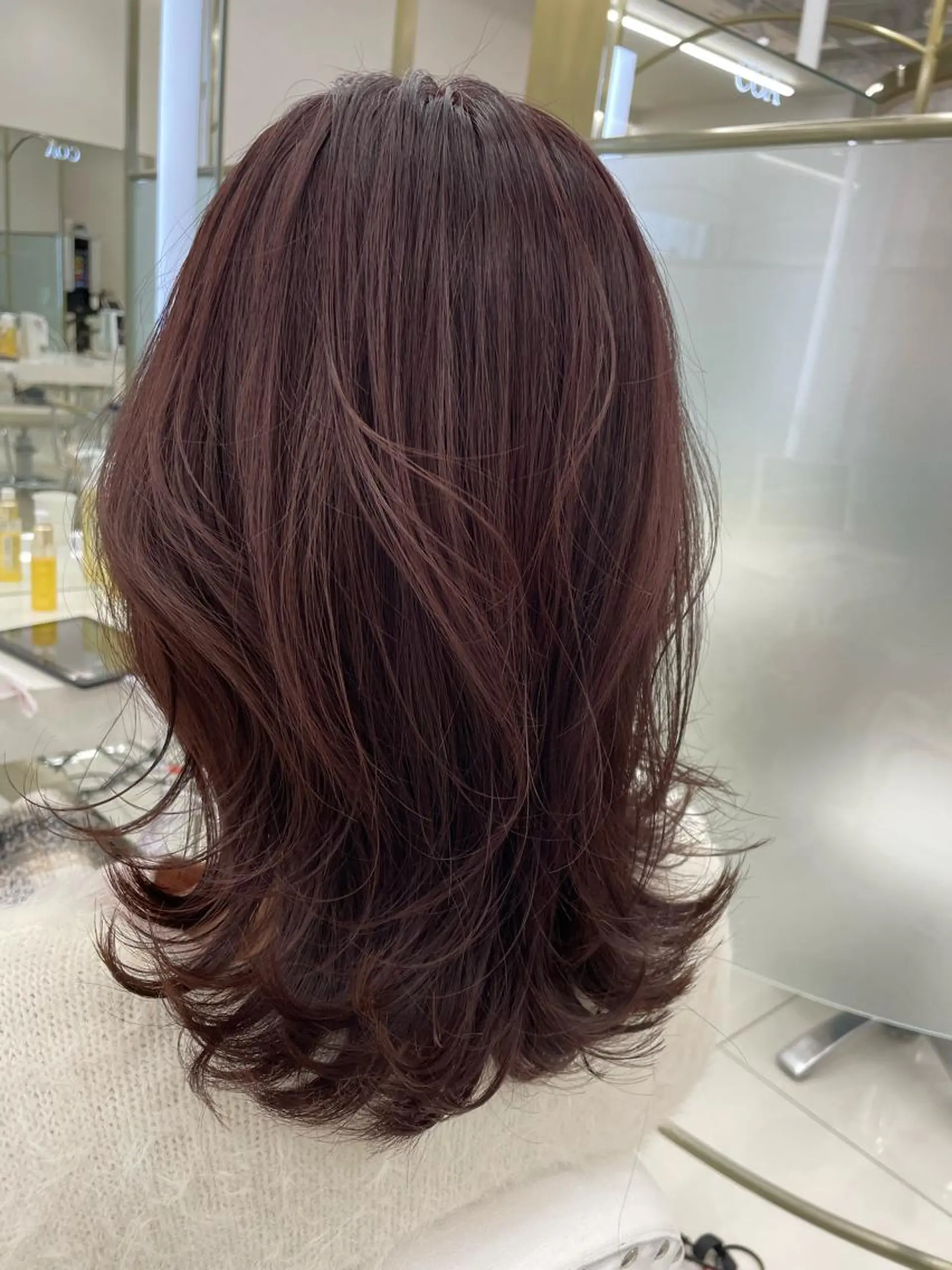 ミディアム カラー ブラウンカラー ピンクカラー ピンクブラウン COA GINZA 空也/前髪/顔まわりのヘアスタイル