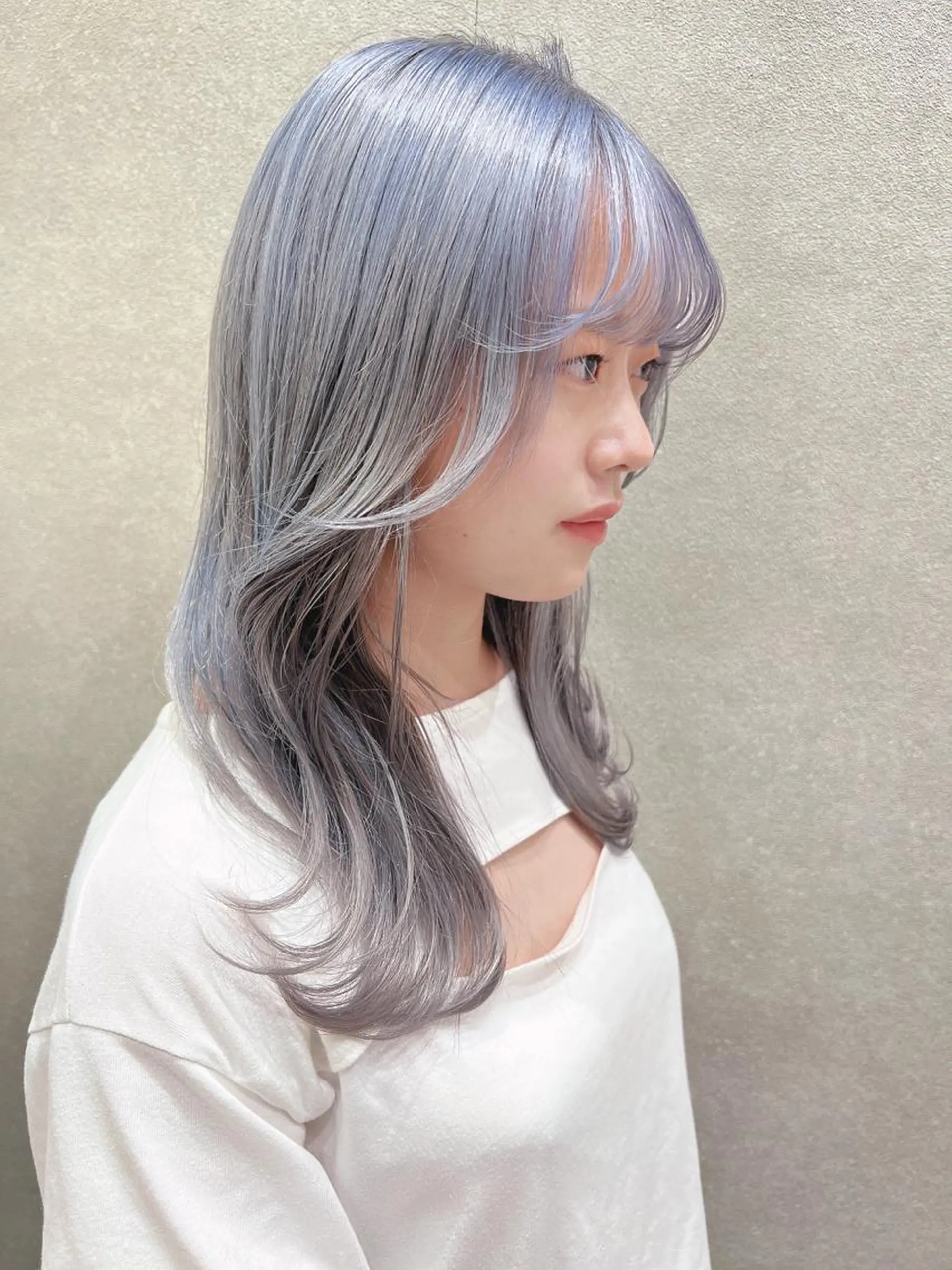 セミロング カラー アッシュ シルバー マツエクmarry池袋所属・マツエクモデル無料 marry 池袋秦のマツエク・マツパデザイン