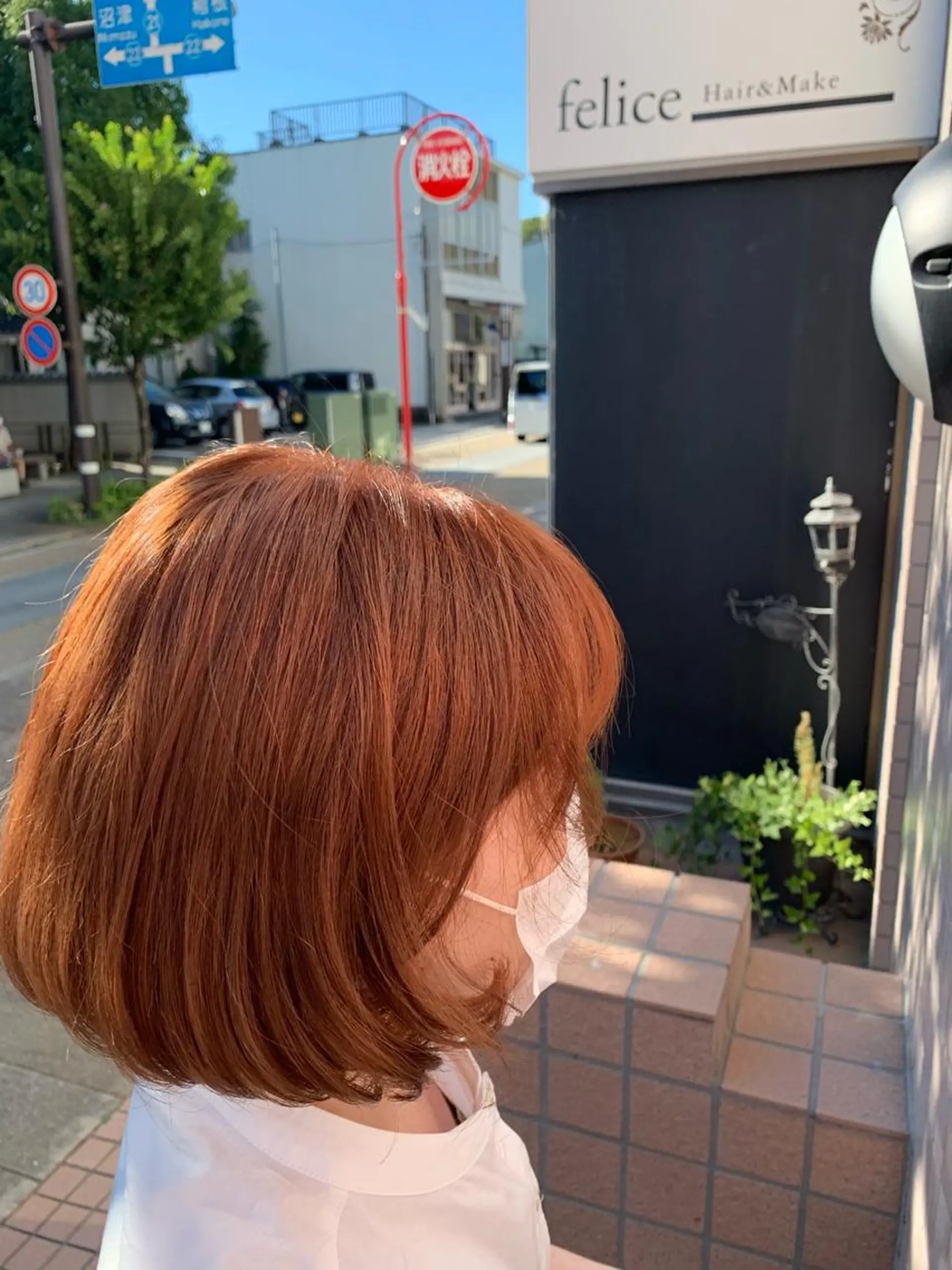 ショート カラー ブリーチ ブラウンカラー オレンジ オレンジブラウン Lunapiena所属・Lunapiena 🫧ナナのヘアスタイル