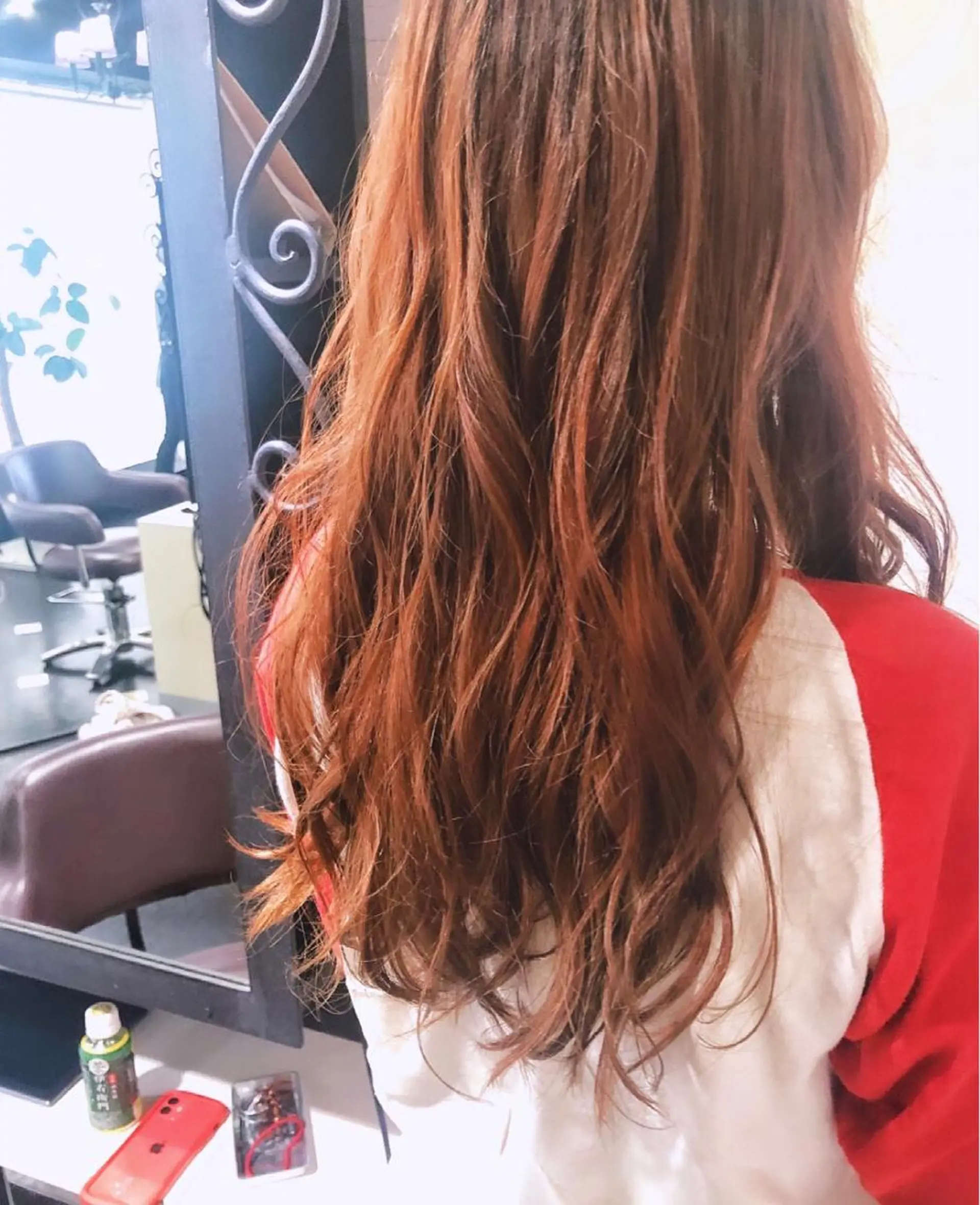 ロング カラー ブリーチ オレンジ 艶髪モテヘア ♡tomimaのヘアスタイル