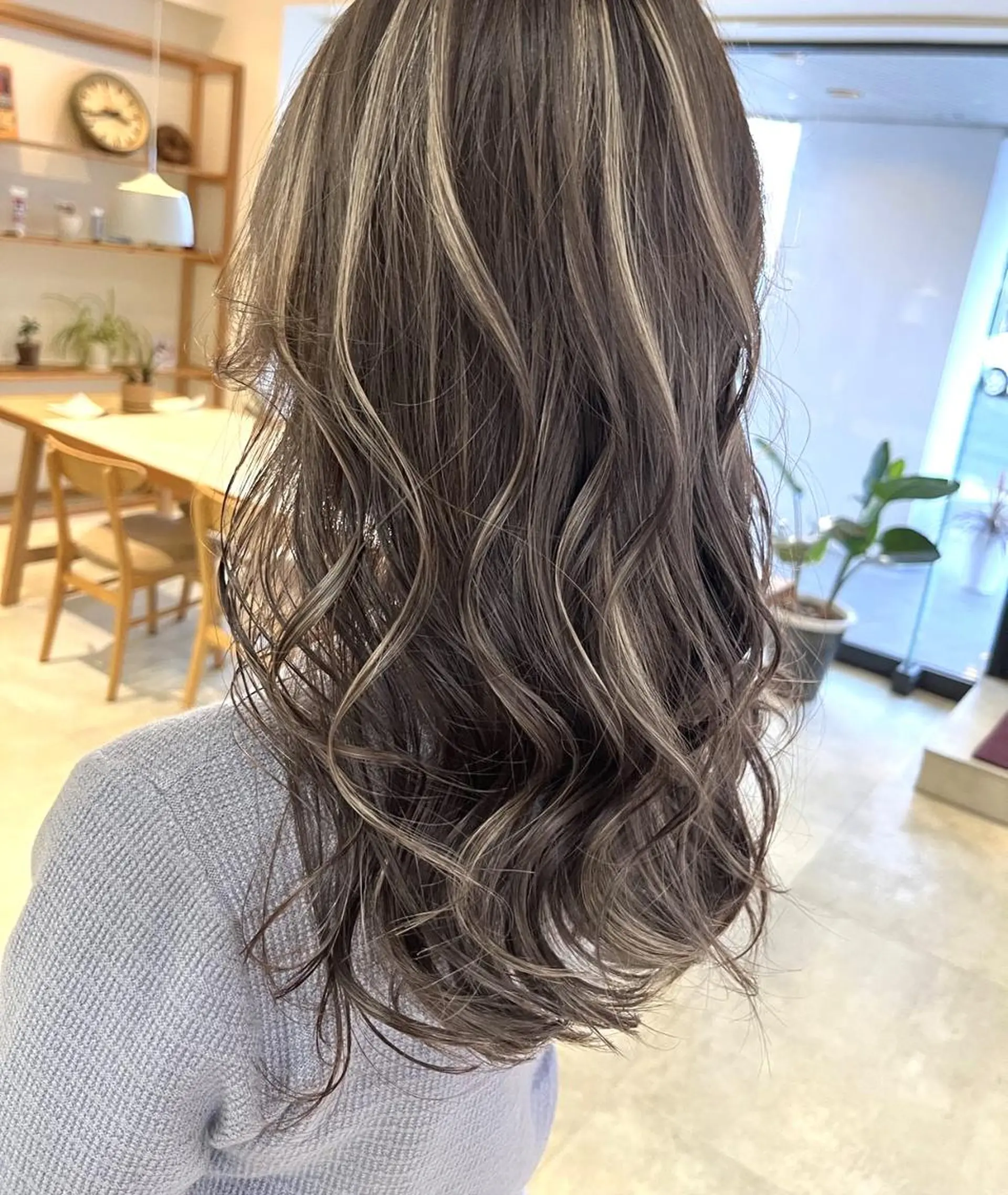 ロング ハイライト カット ヘアカラー トリートメント 藤森結子/韓国ヘア/ パーソナルカラー診断のヘアスタイル
