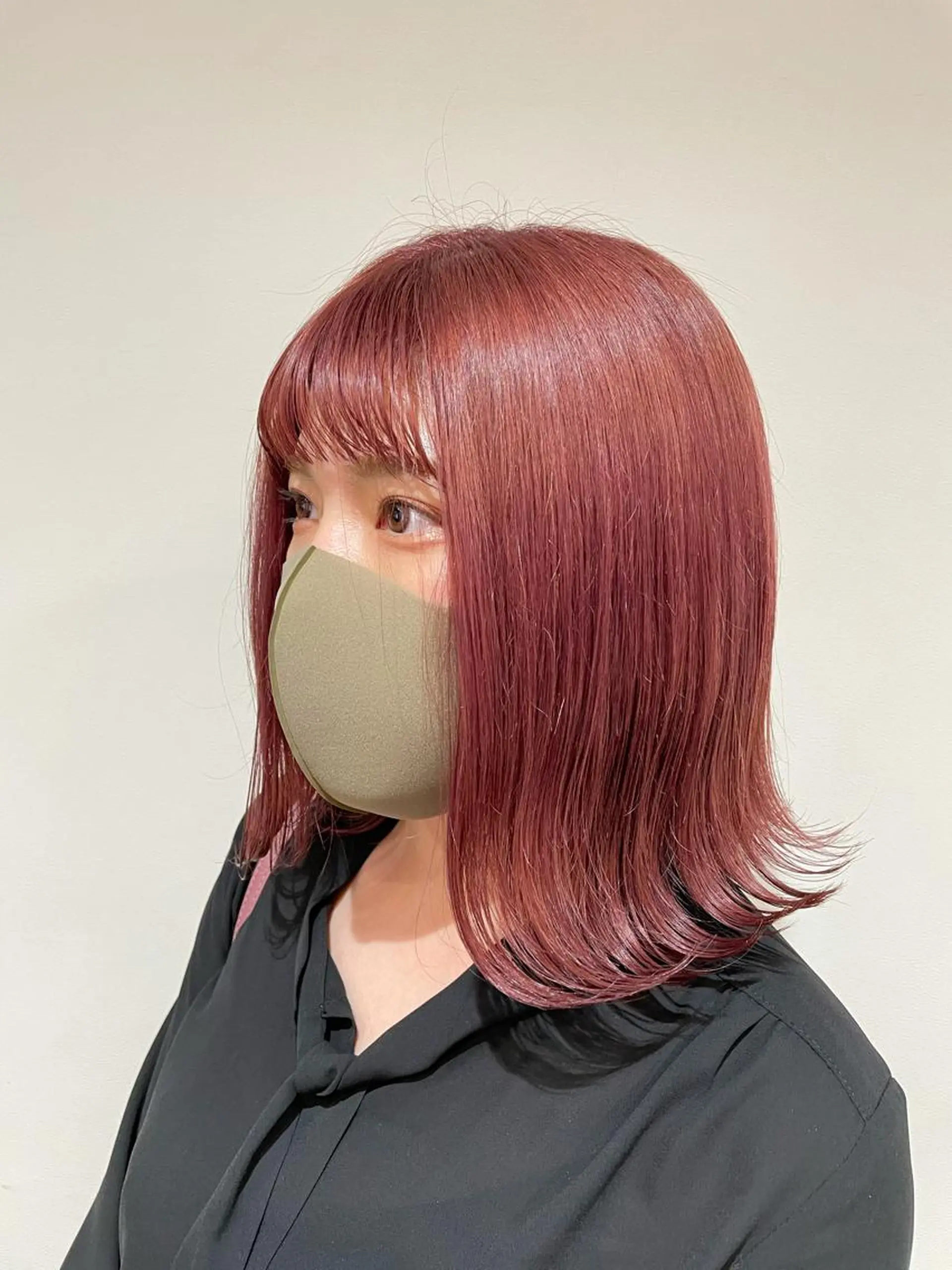 ミディアム カラー ピンクカラー レイヤー＆ブリーチ 職人✂︎藤澤一成😊のヘアスタイル