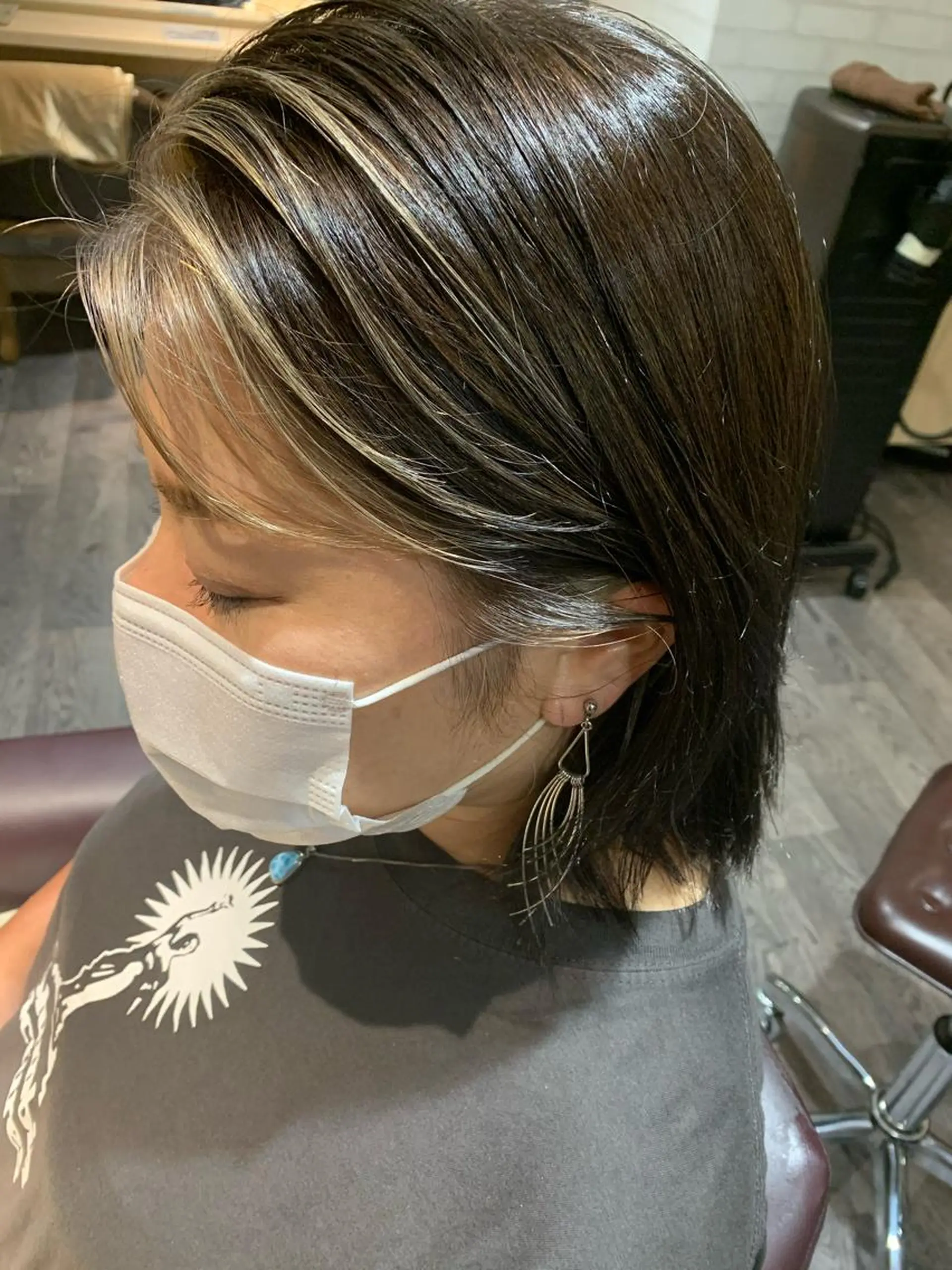 カラー ミストバング  フェイスフレーミング バレイヤージュ KAZUMAのヘアスタイル