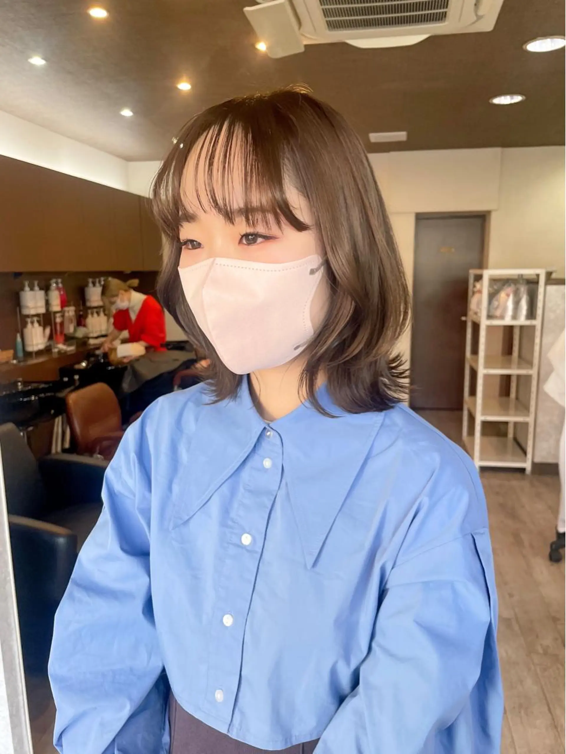 ミディアム カラー ベージュカラー オリーブベージュ ヘアカラー トリートメント 高橋 みく/ minim 暖色のヘアスタイル