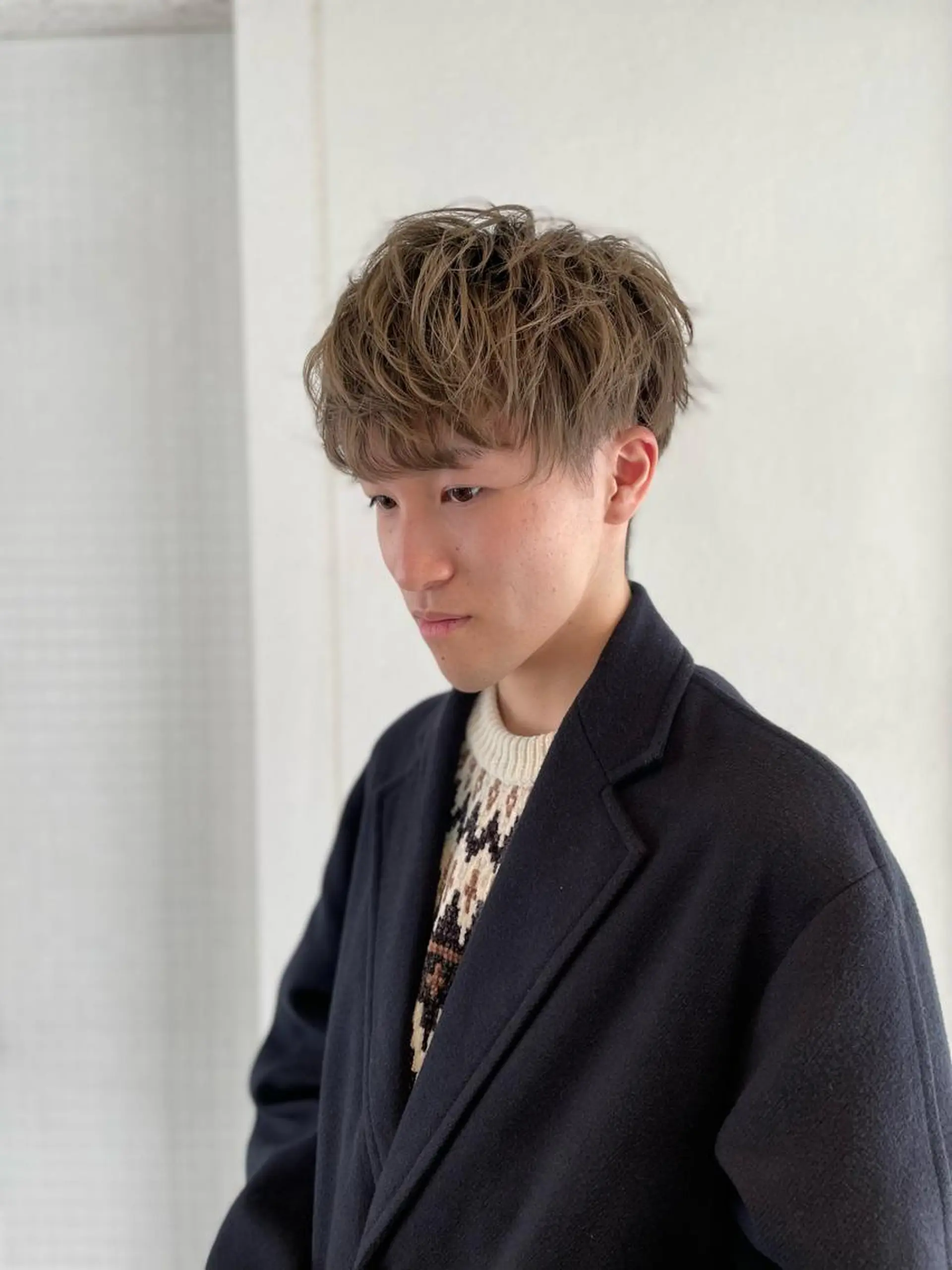 ショート カラー パーマ ヘアアレンジ メンズ メンズ韓国風 マッシュ 韓国風ヘア 坂尻 嘉珠也のヘアスタイル