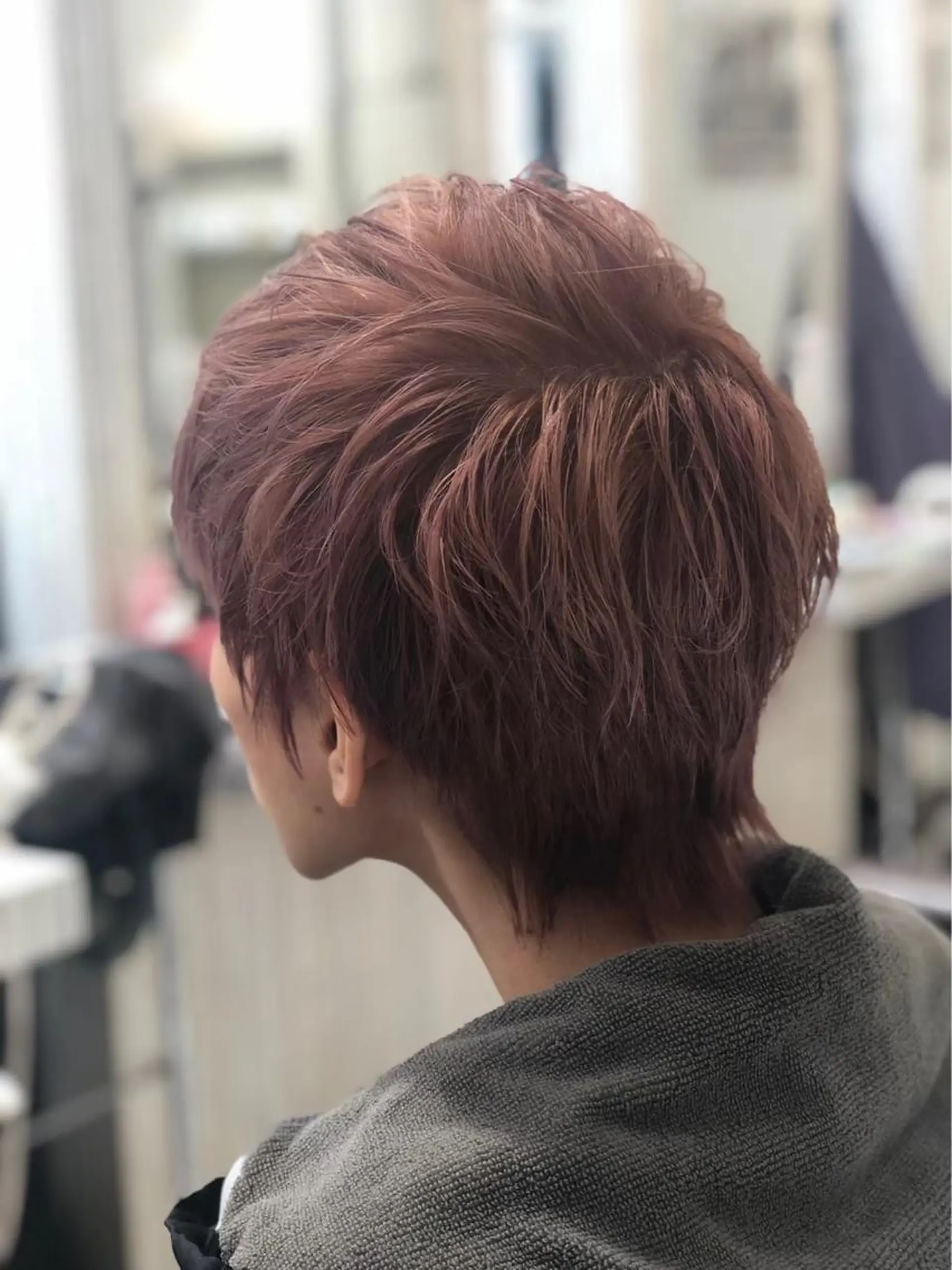 ショート カラー メンズ ベージュカラー ピンクカラー ピンクベージュ est hair Ameri 松戸店所属・和田 真弥のヘアスタイル