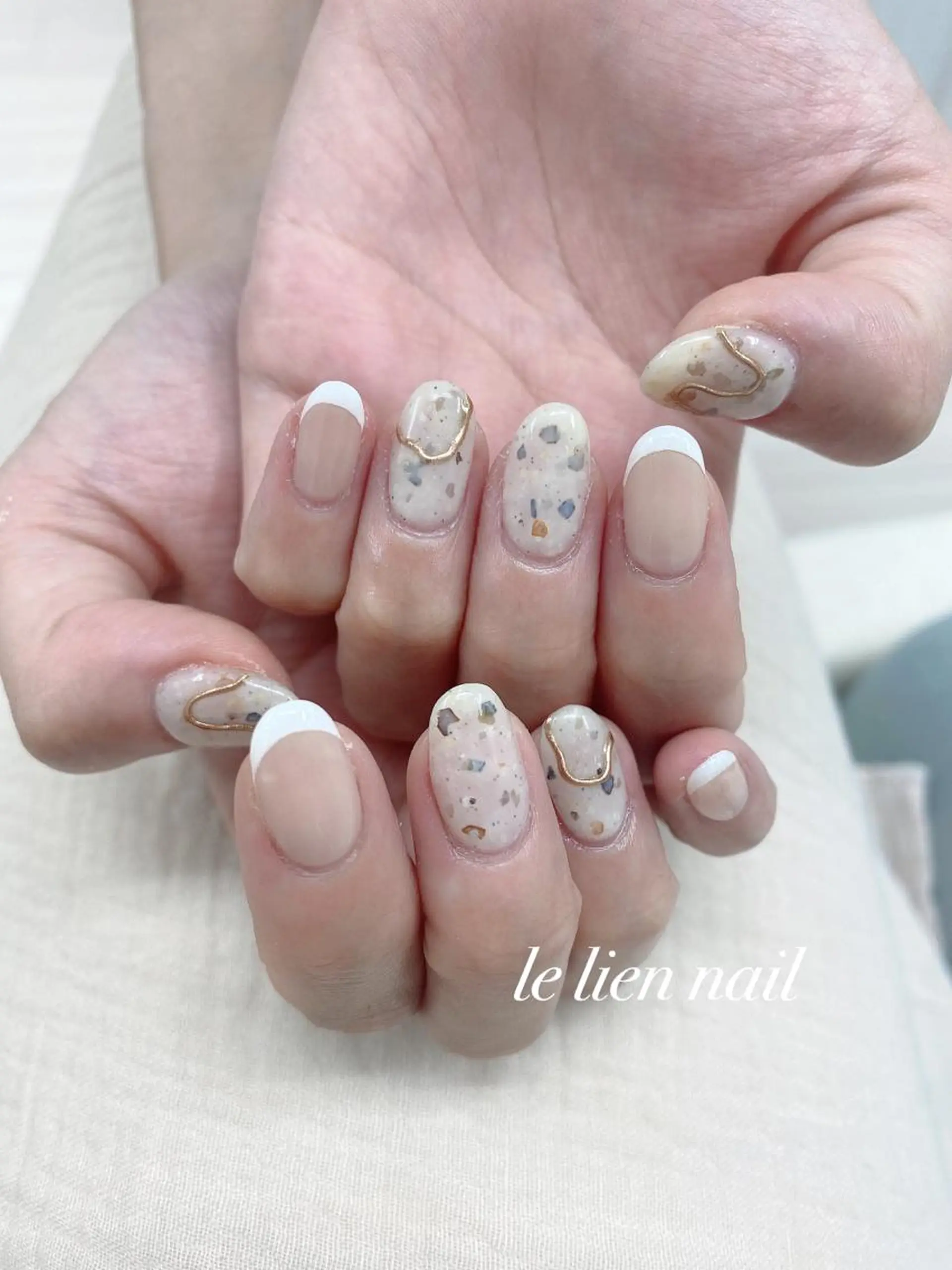 ネイル フレンチネイル ニュアンスネイル ワンカラーネイル ハンドネイル le lien nailのネイルデザイン