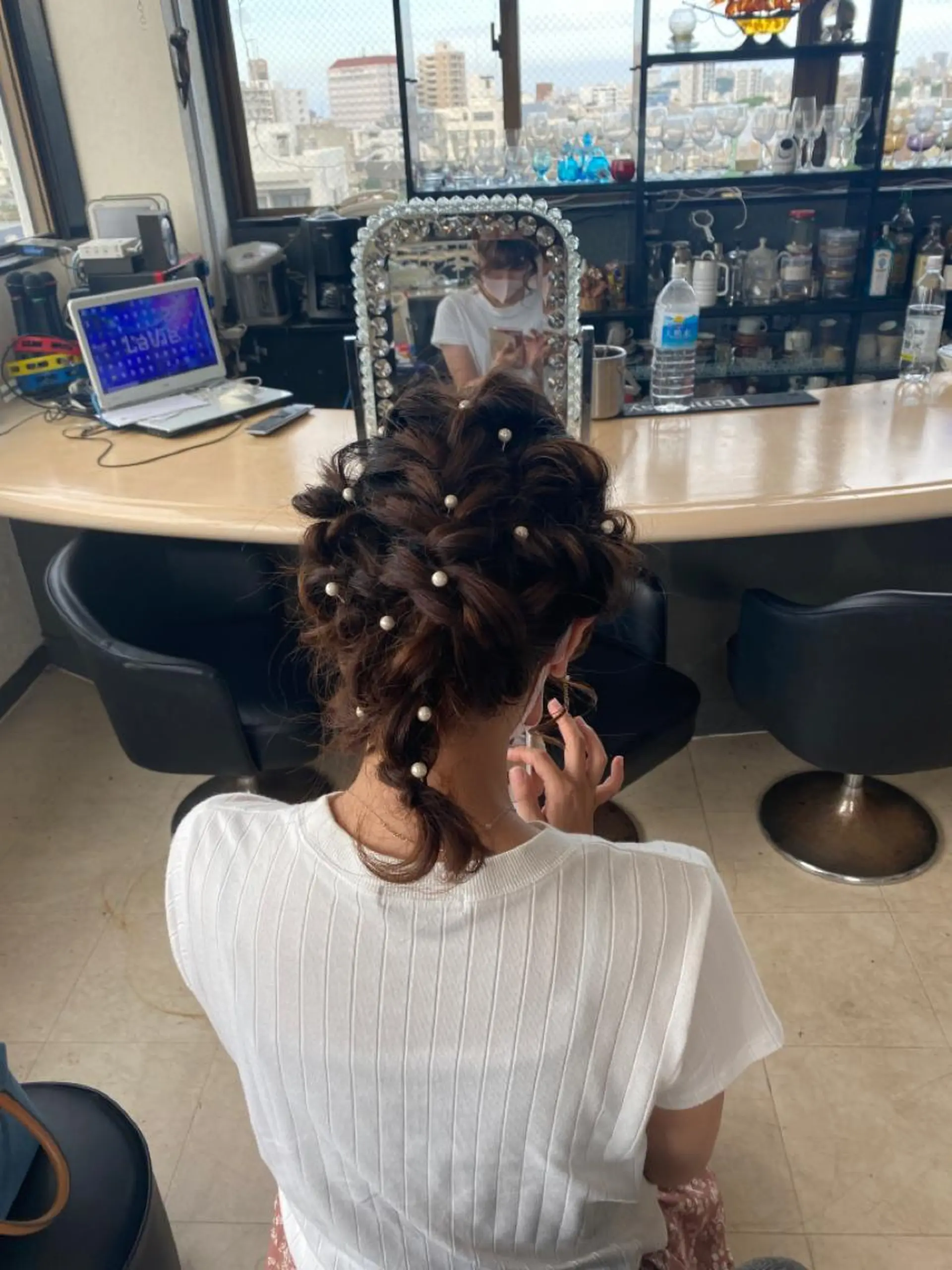 セミロング ヘアアレンジ 銀河 ティンガーラのヘアスタイル