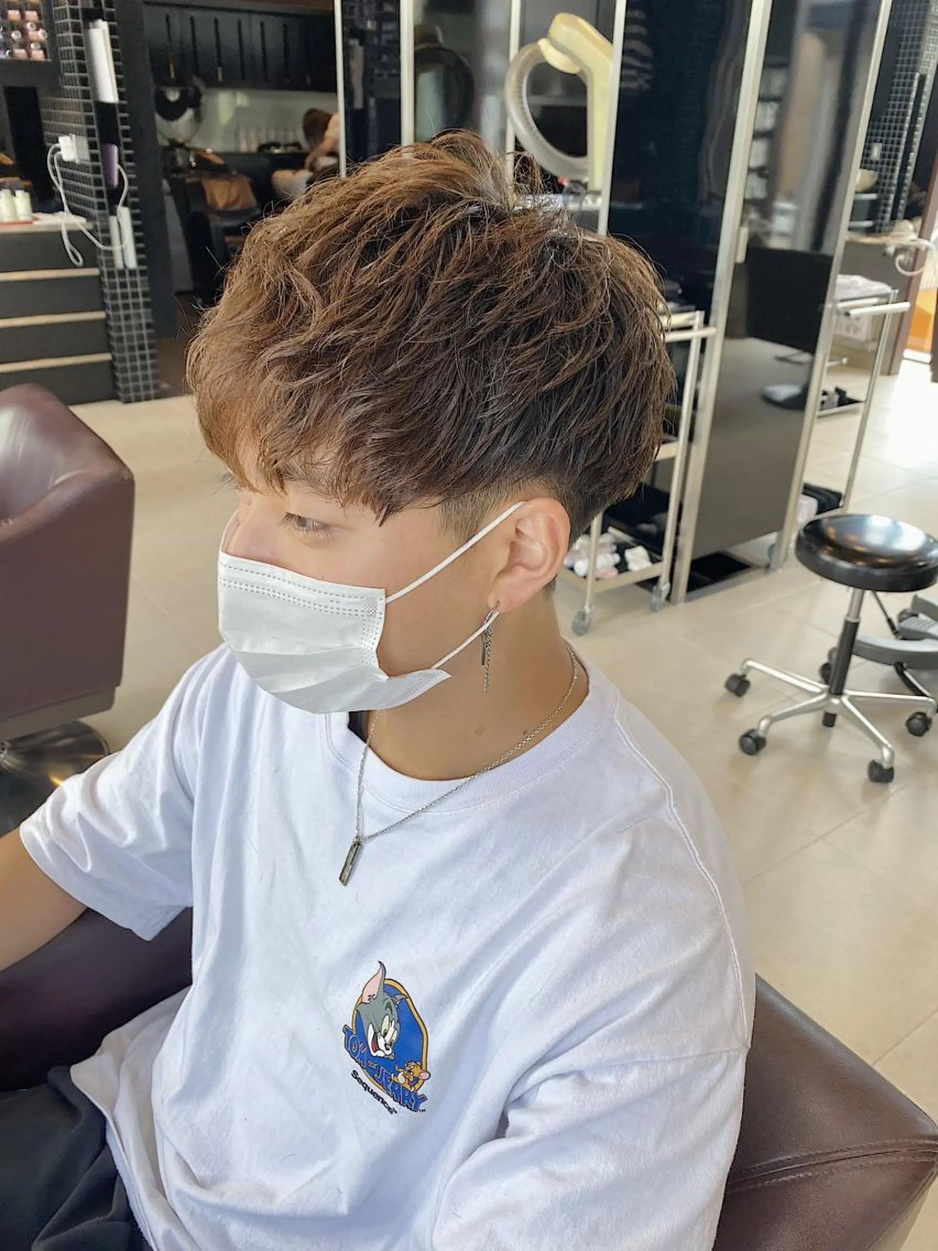 ショート カラー パーマ ヘアアレンジ メンズ 坂尻 嘉珠也のヘアスタイル