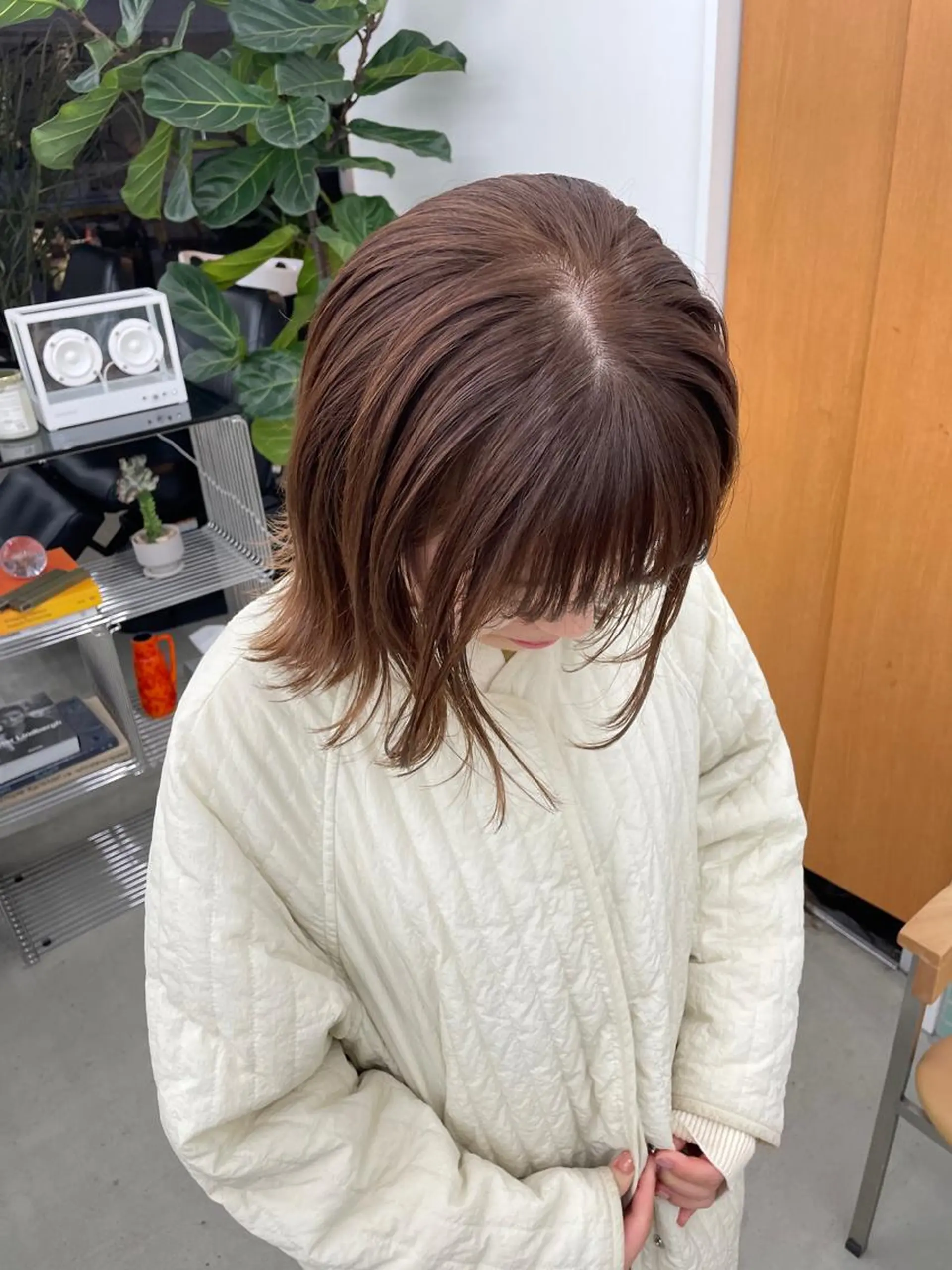 ミディアム カラー ベージュカラー ブリーチ ブラウンカラー ブラウンベージュ ブリーチなしカラー ヘアカラー トリートメント ボブ/レイヤー/ケア パーマ/リュウタのヘアスタイル