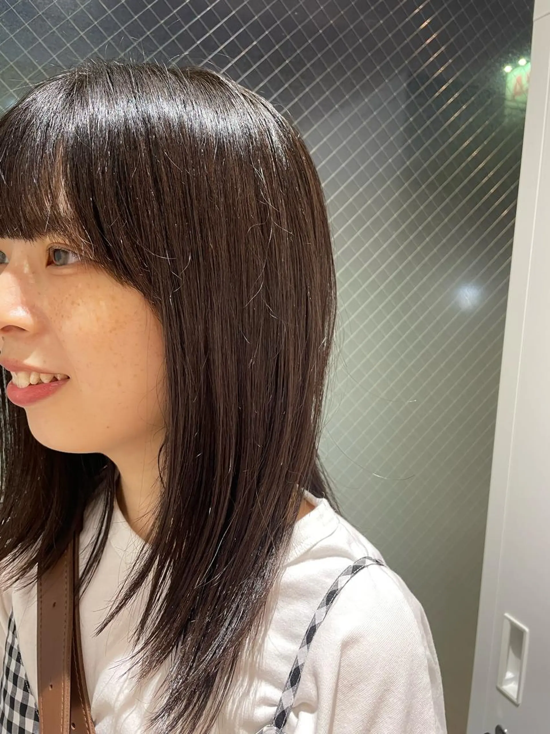 セミロング 顔周りカット 小顔カット 韓国風￤ボブ￤パーマ 🍒竹下 茜🍒のヘアスタイル