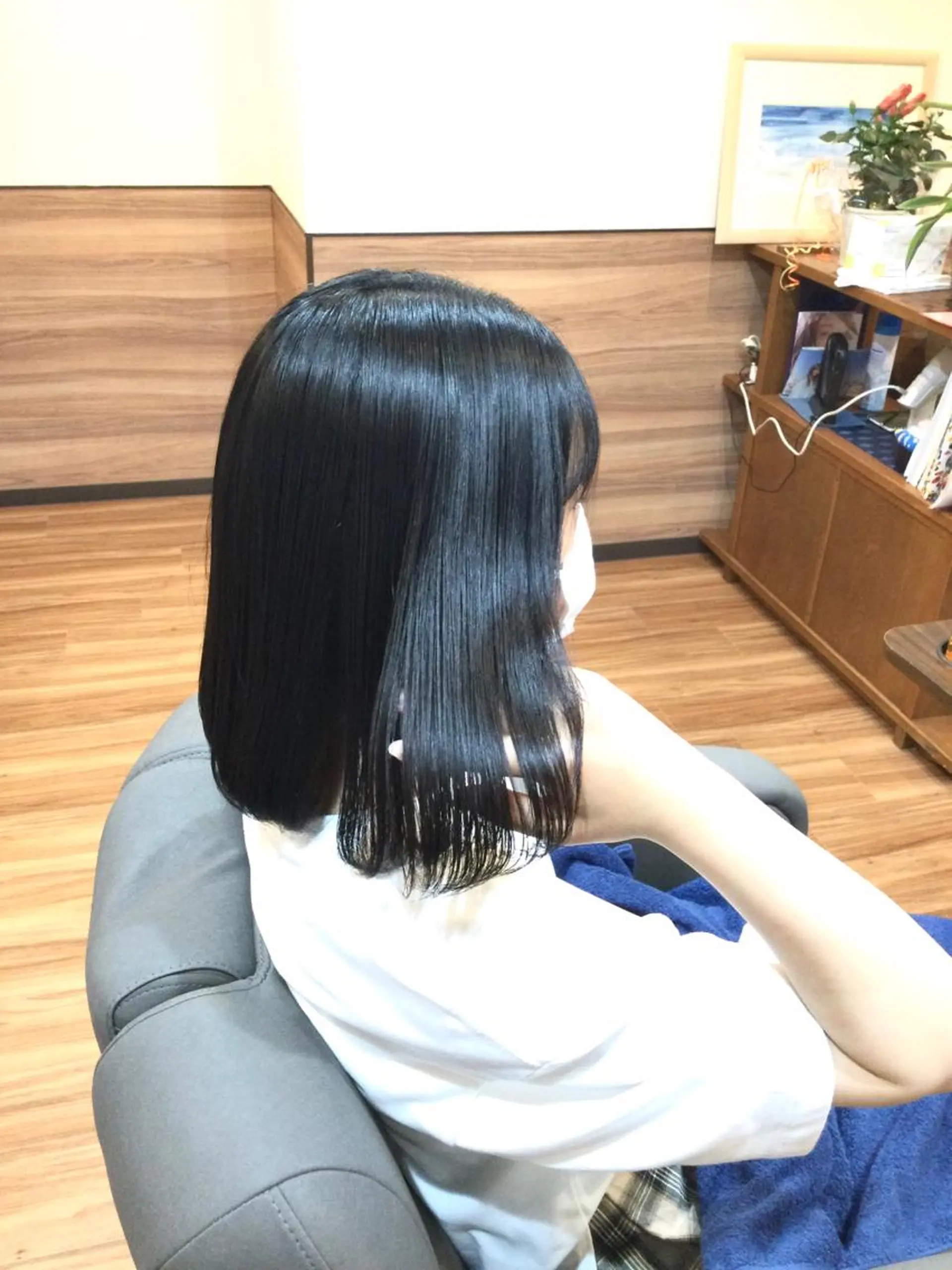 ミディアム パーマ 縮毛矯正 Annon プライベートサロンのヘアスタイル